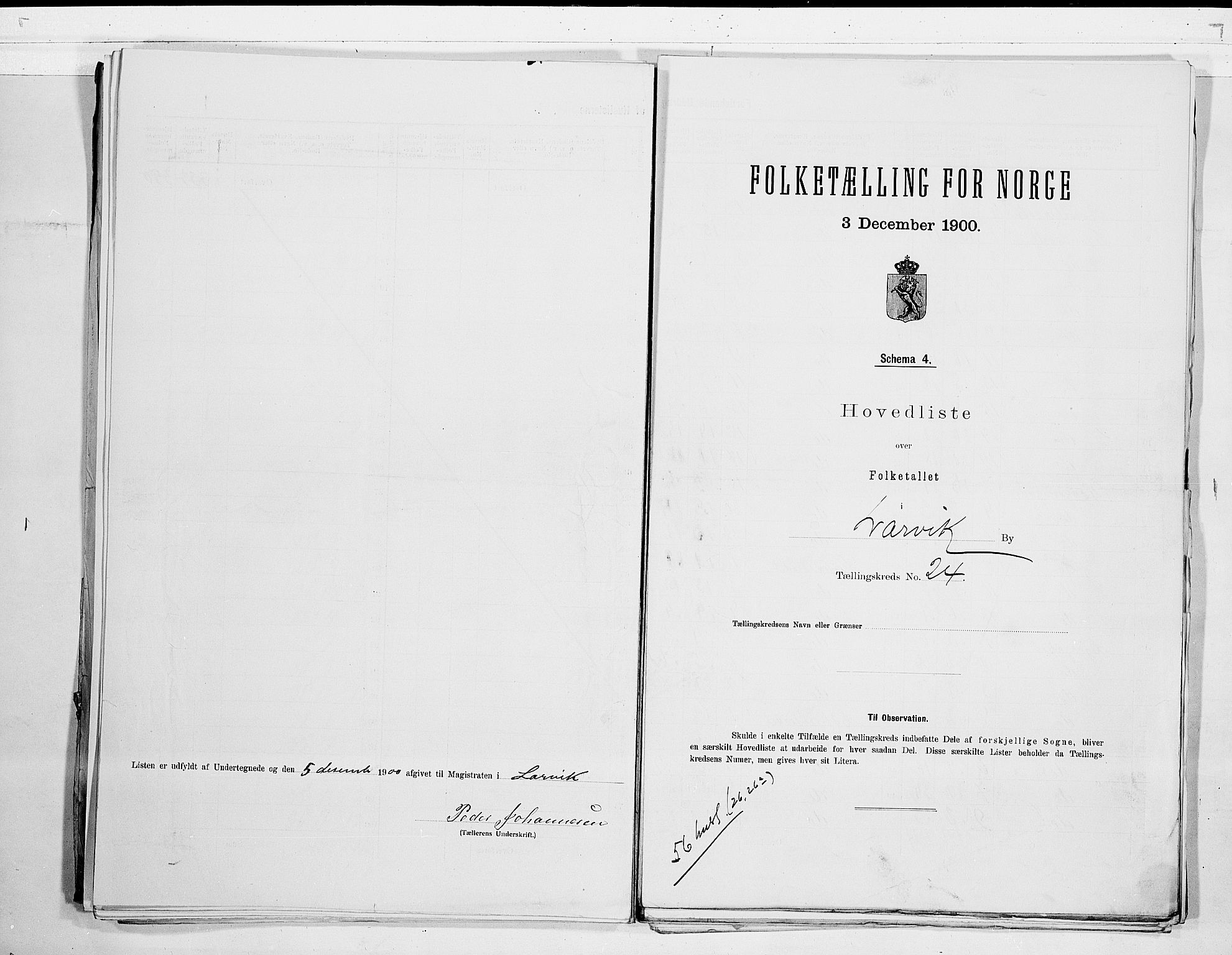 RA, 1900 census for Larvik, 1900, p. 50