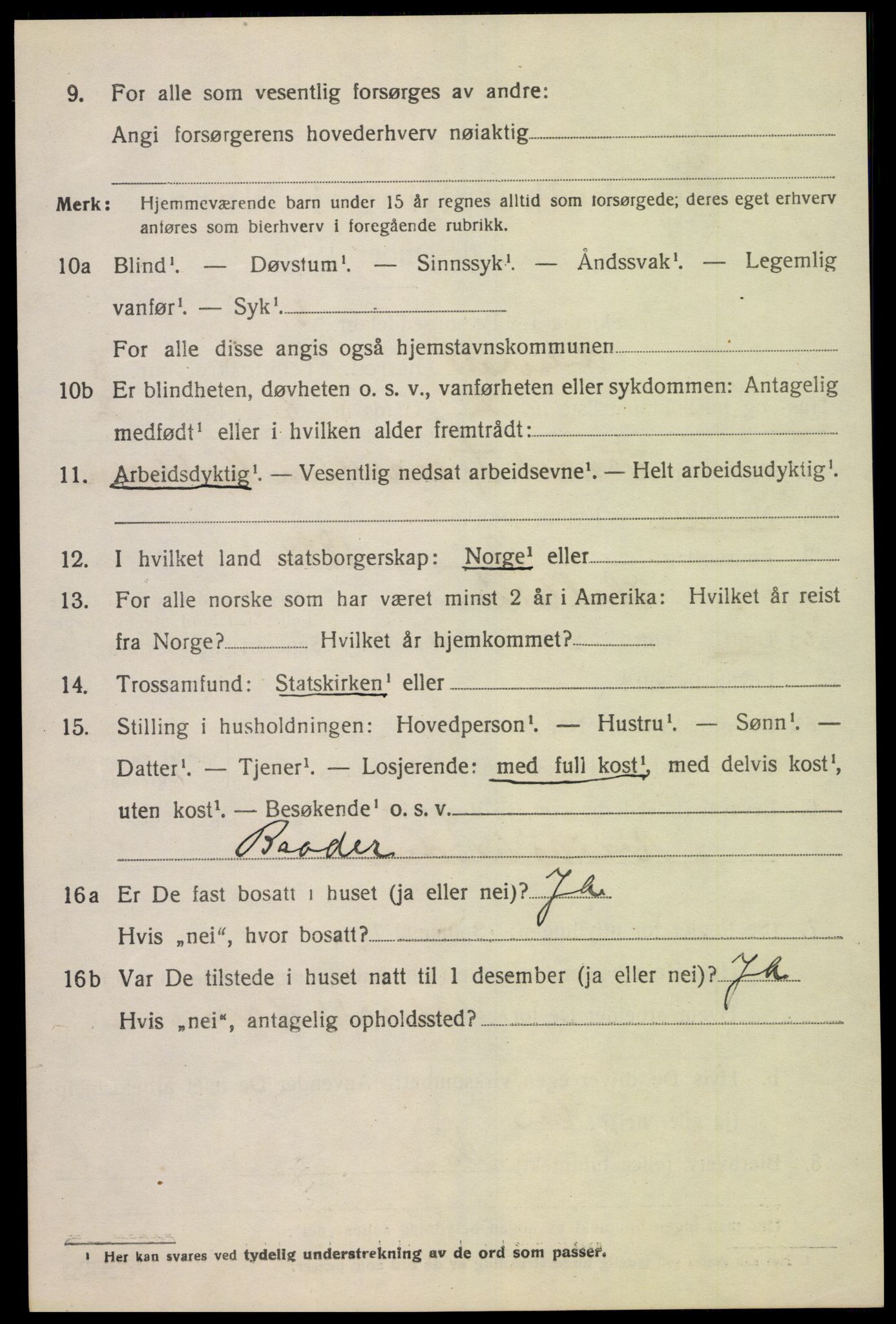 SAK, 1920 census for Åseral, 1920, p. 2455