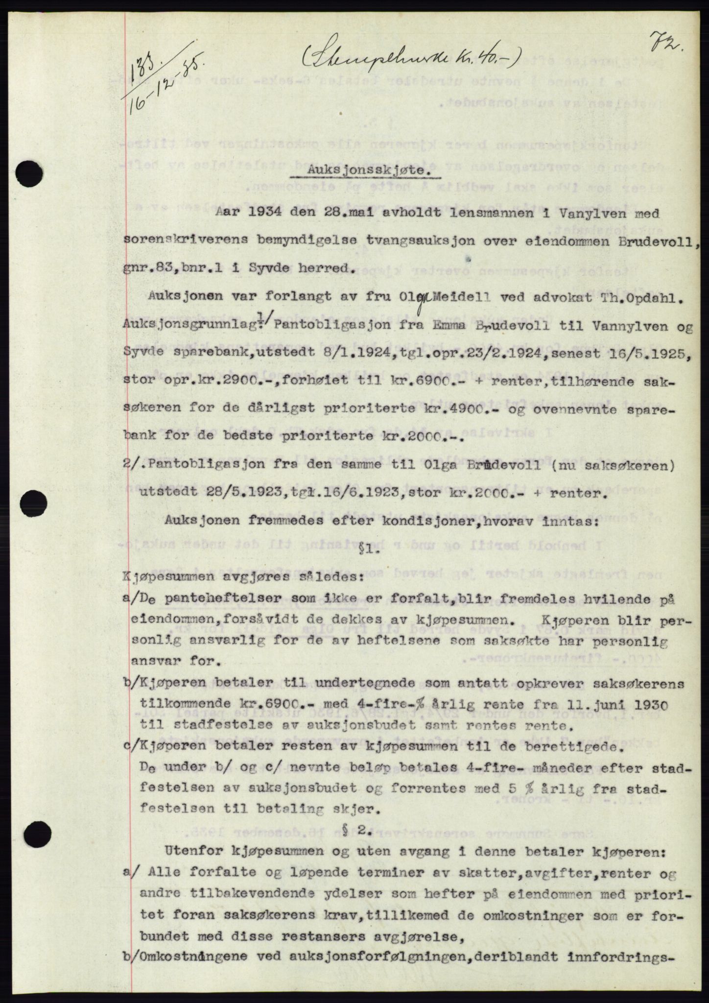 Søre Sunnmøre sorenskriveri, AV/SAT-A-4122/1/2/2C/L0060: Mortgage book no. 54, 1935-1936, Deed date: 16.12.1935