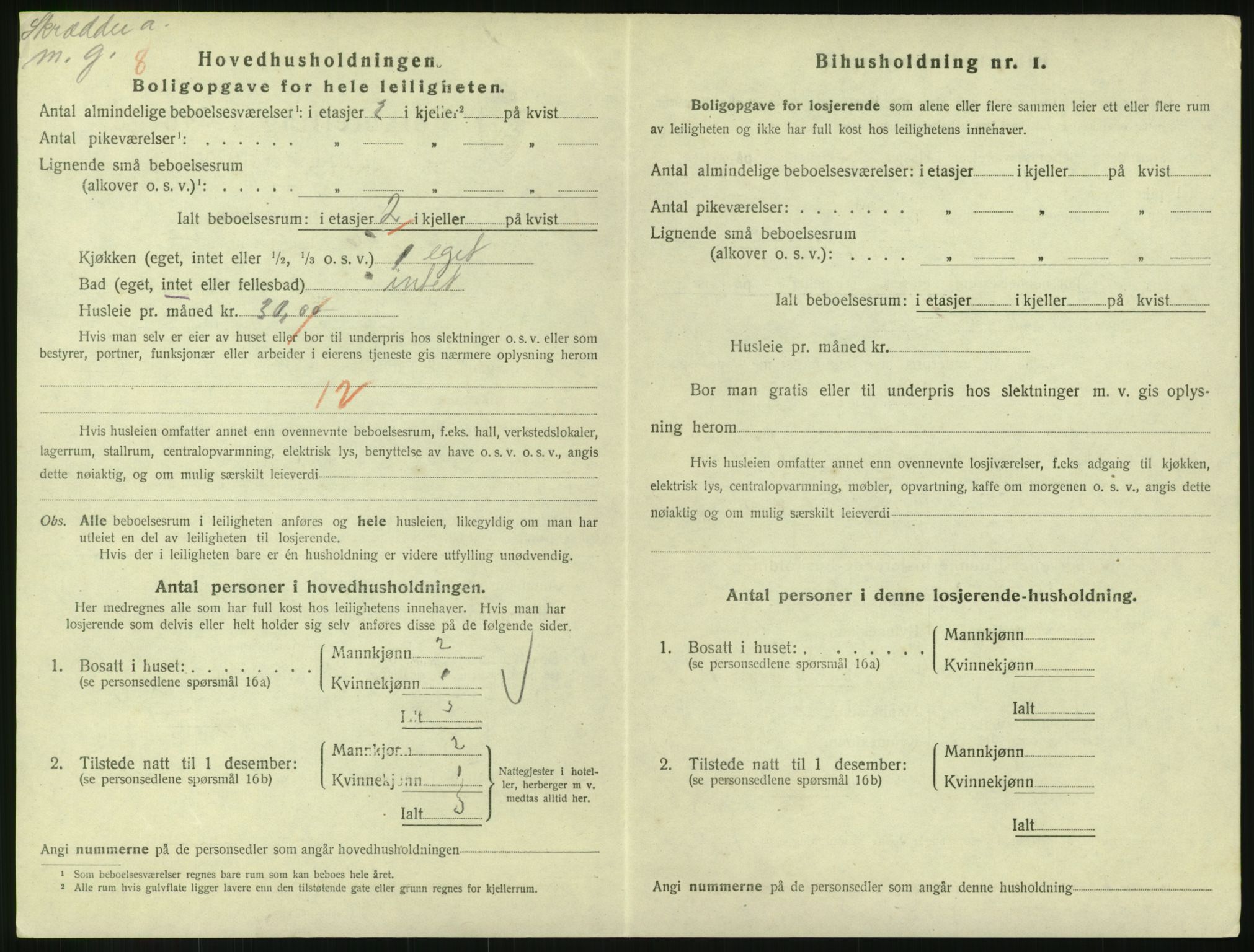 SAH, 1920 census for Lillehammer, 1920, p. 1851