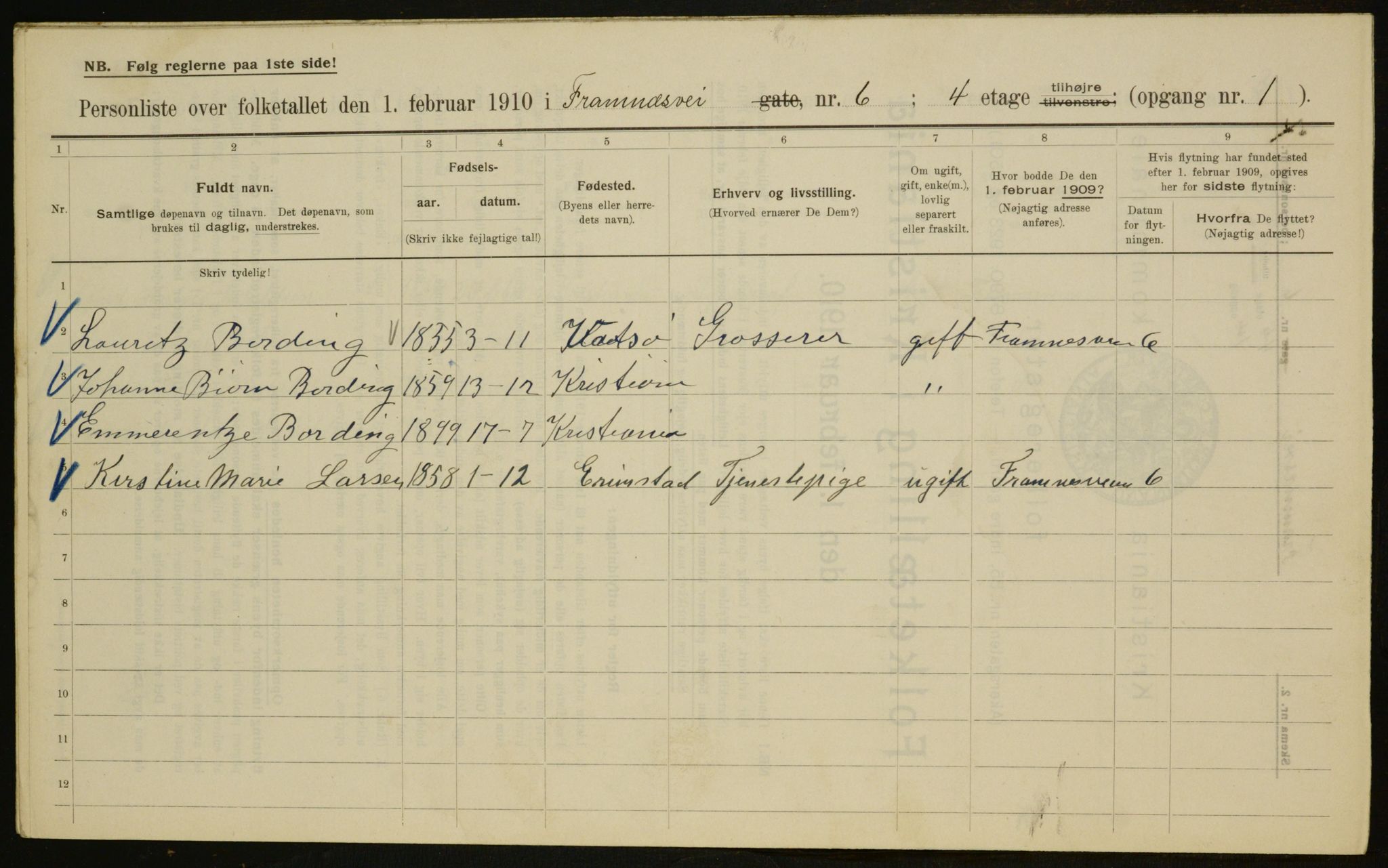 OBA, Municipal Census 1910 for Kristiania, 1910, p. 23900