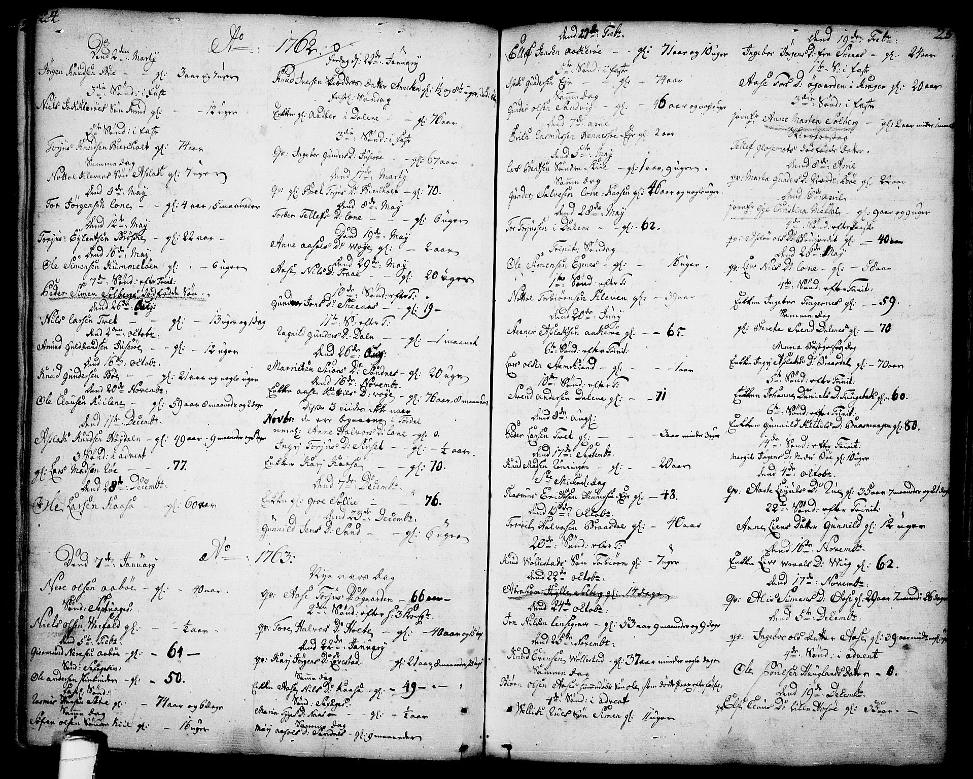Drangedal kirkebøker, SAKO/A-258/F/Fa/L0001: Parish register (official) no. 1, 1697-1767, p. 24-25