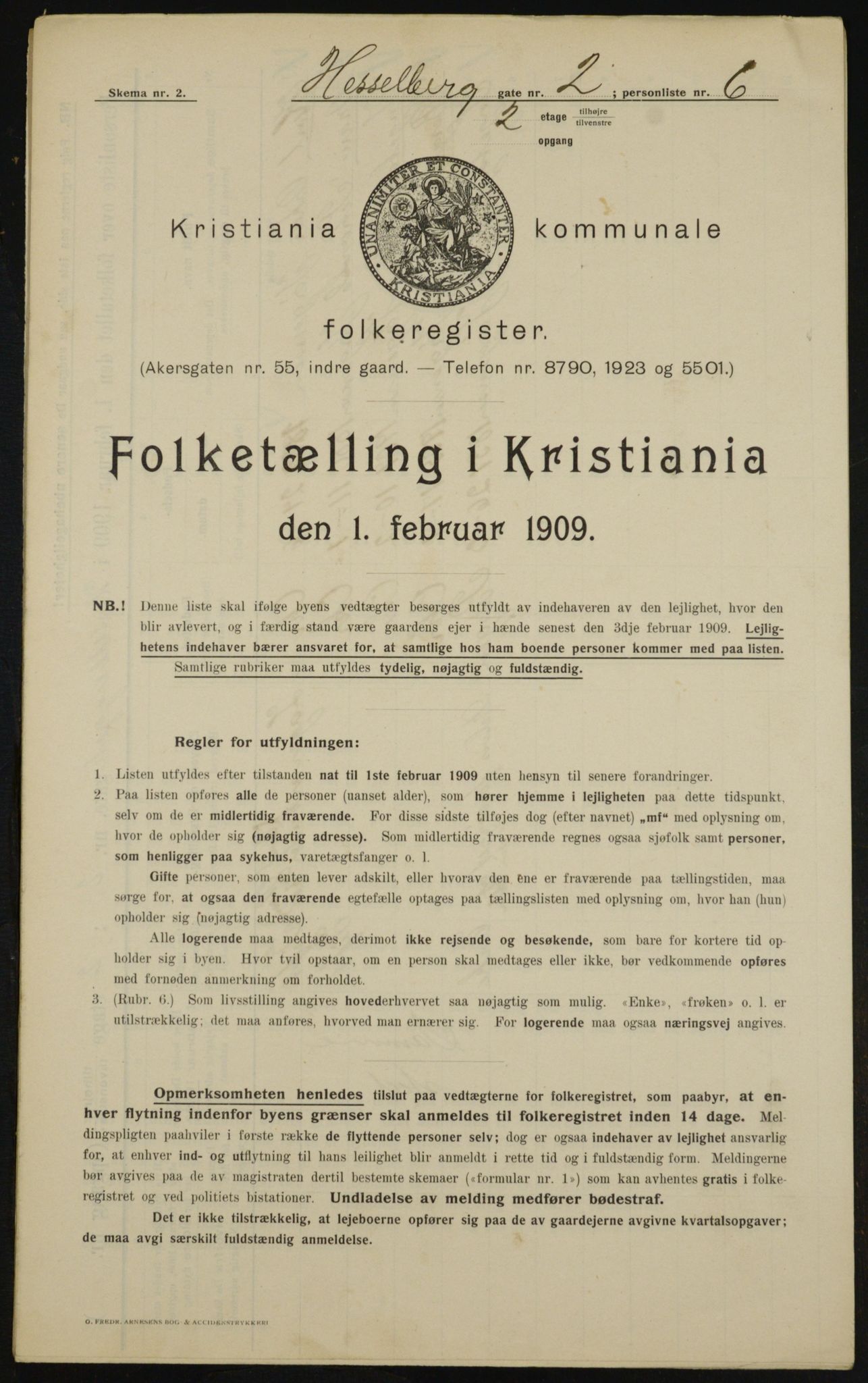 OBA, Municipal Census 1909 for Kristiania, 1909, p. 36101