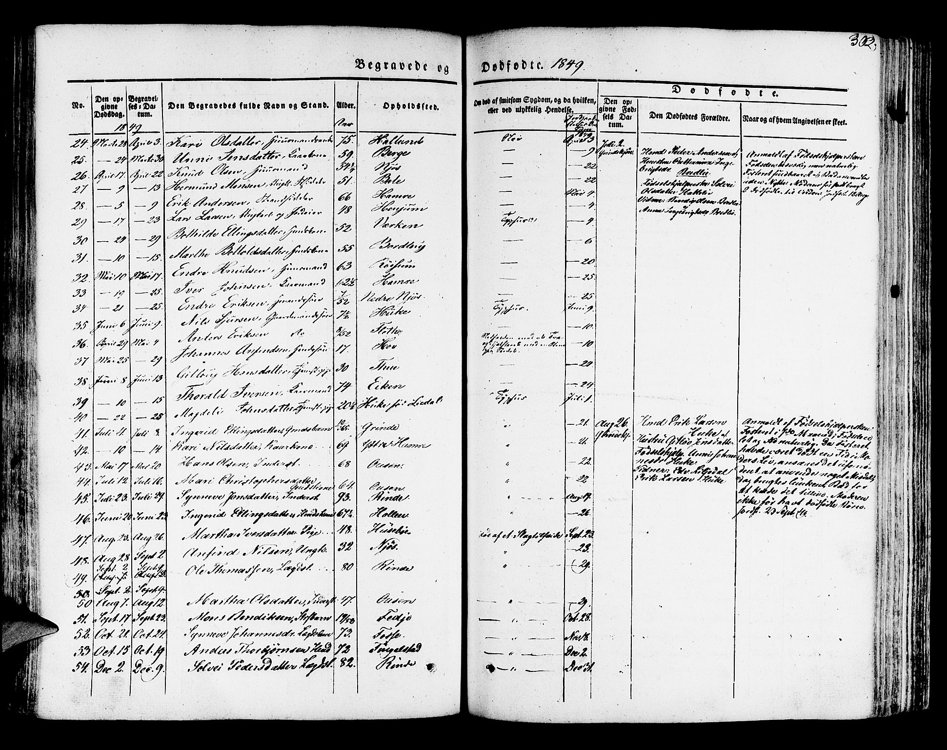 Leikanger sokneprestembete, AV/SAB-A-81001/H/Haa/Haaa/L0007: Parish register (official) no. A 7, 1838-1851, p. 302