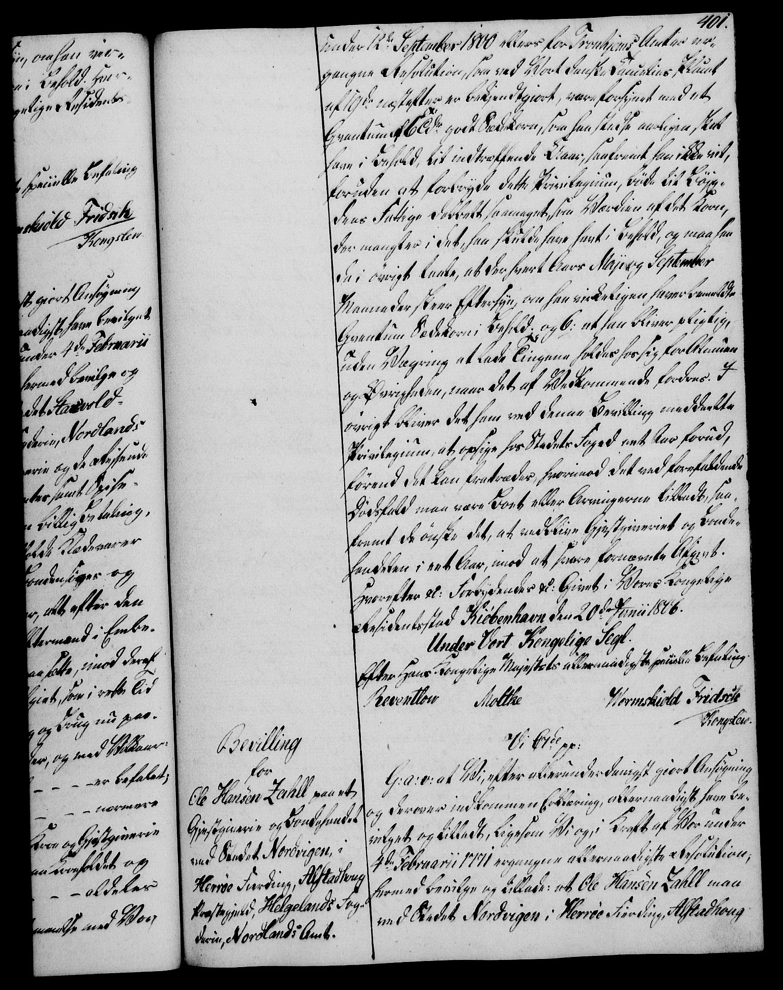 Rentekammeret, Kammerkanselliet, AV/RA-EA-3111/G/Gg/Gga/L0018: Norsk ekspedisjonsprotokoll med register (merket RK 53.18), 1804-1806, p. 401