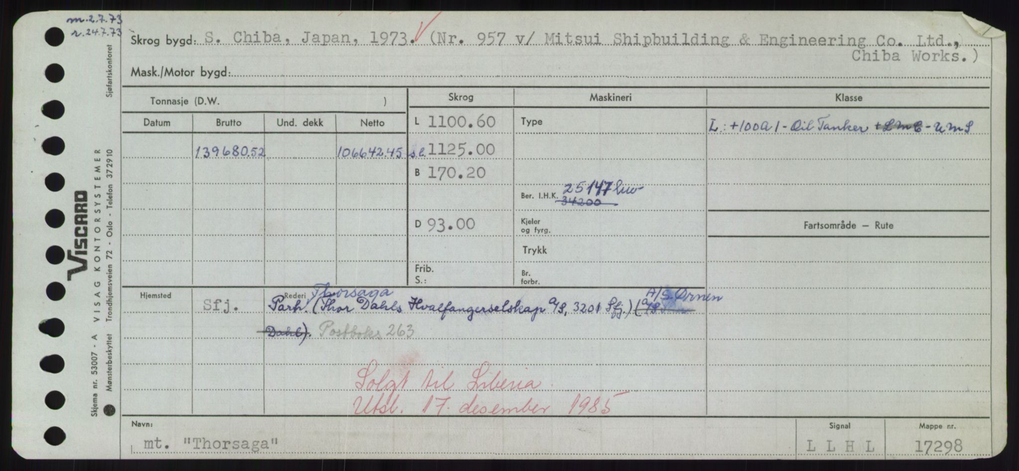 Sjøfartsdirektoratet med forløpere, Skipsmålingen, RA/S-1627/H/Hd/L0038: Fartøy, T-Th, p. 721