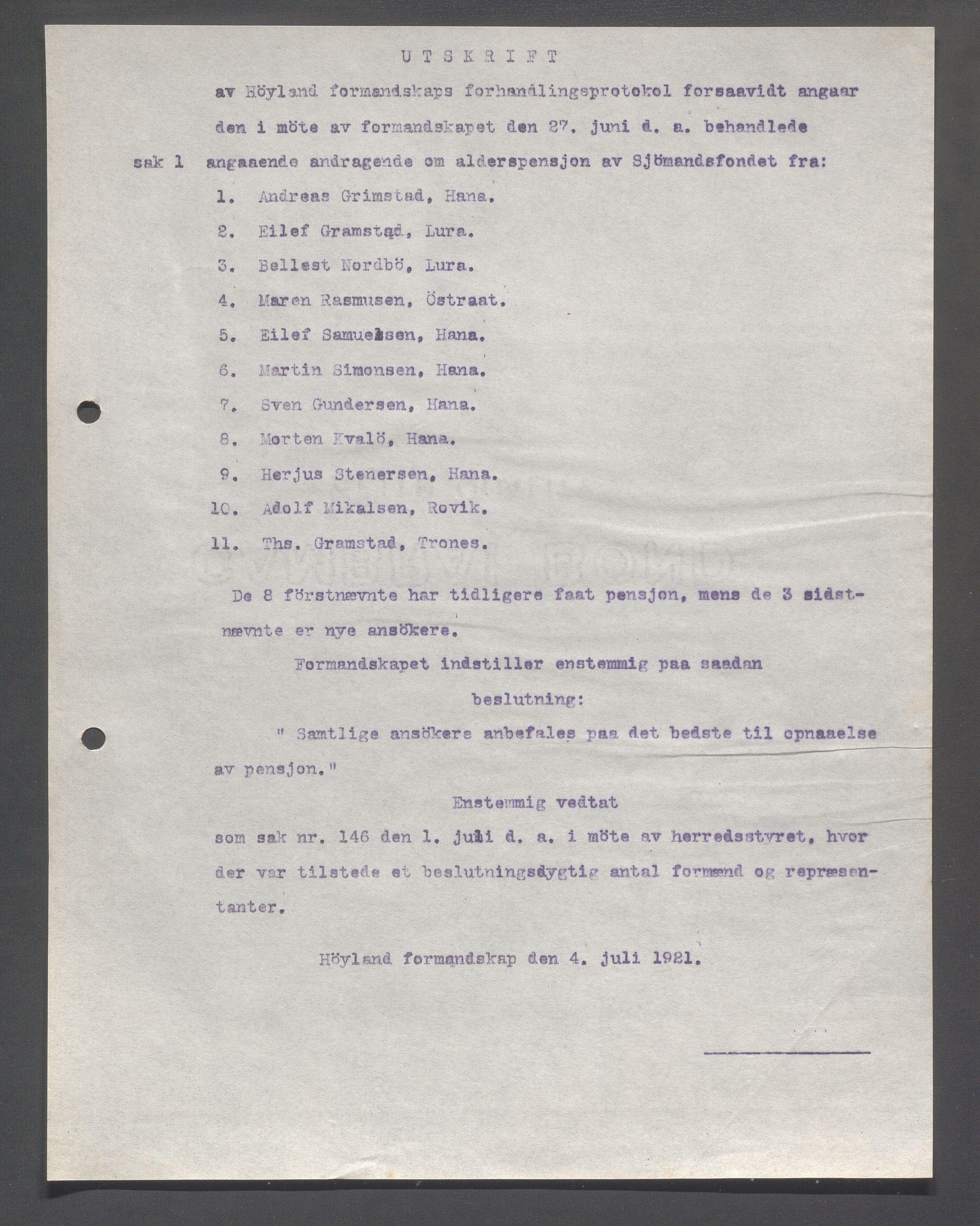 Høyland kommune - Formannskapet, IKAR/K-100046/B/L0006: Kopibok, 1920-1923, p. 870