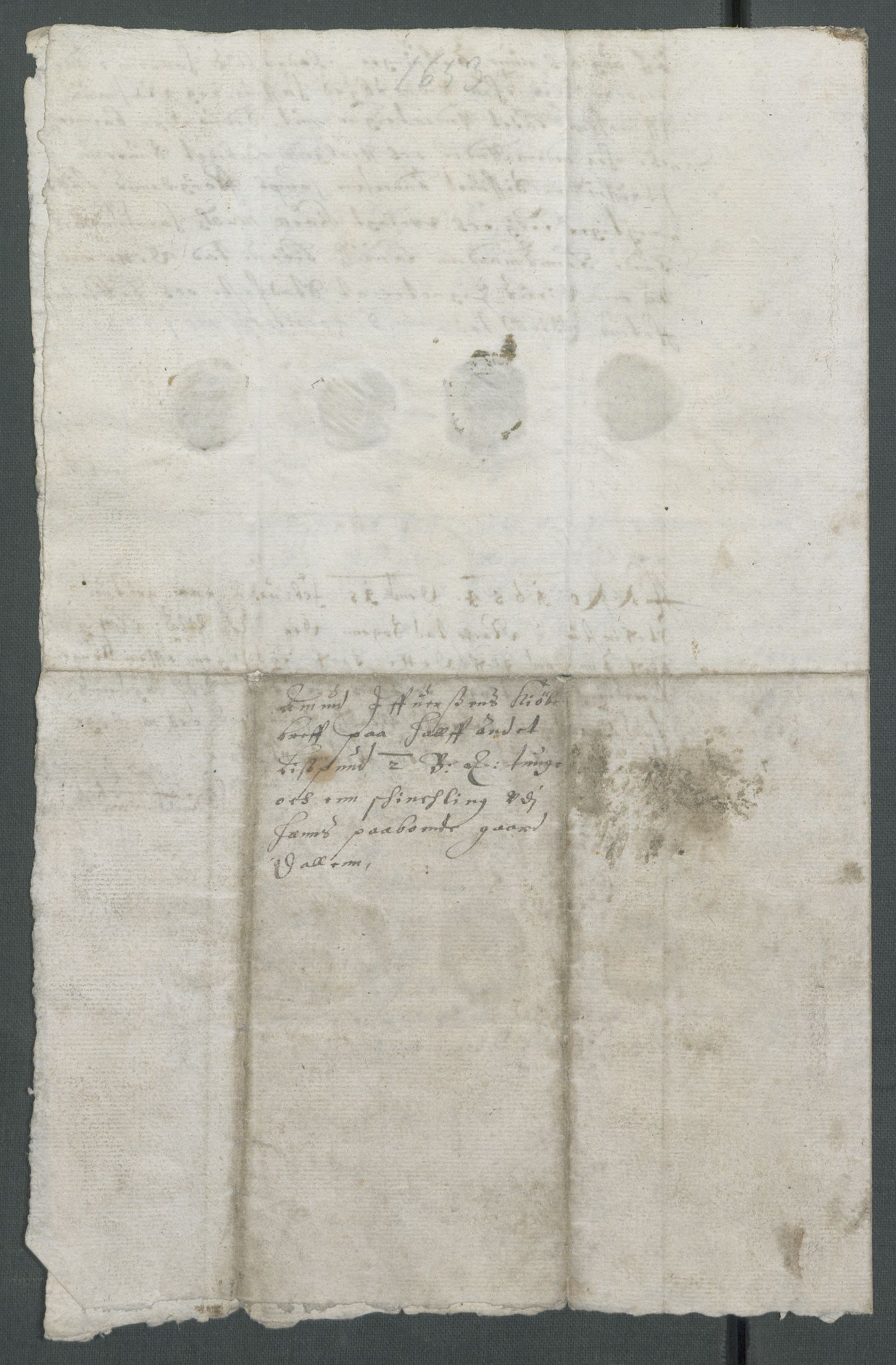 Riksarkivets diplomsamling, RA/EA-5965/F02/L0165: Dokumenter, 1652-1653, p. 167