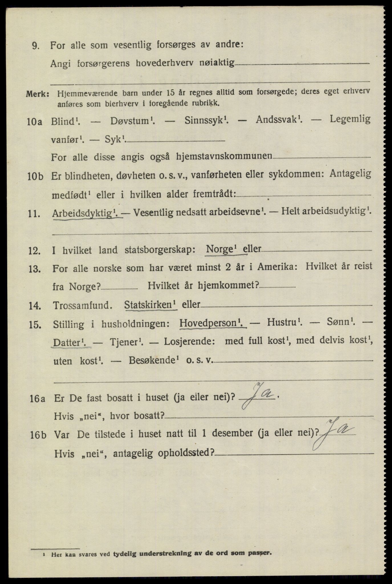 SAKO, 1920 census for Sannidal, 1920, p. 4910