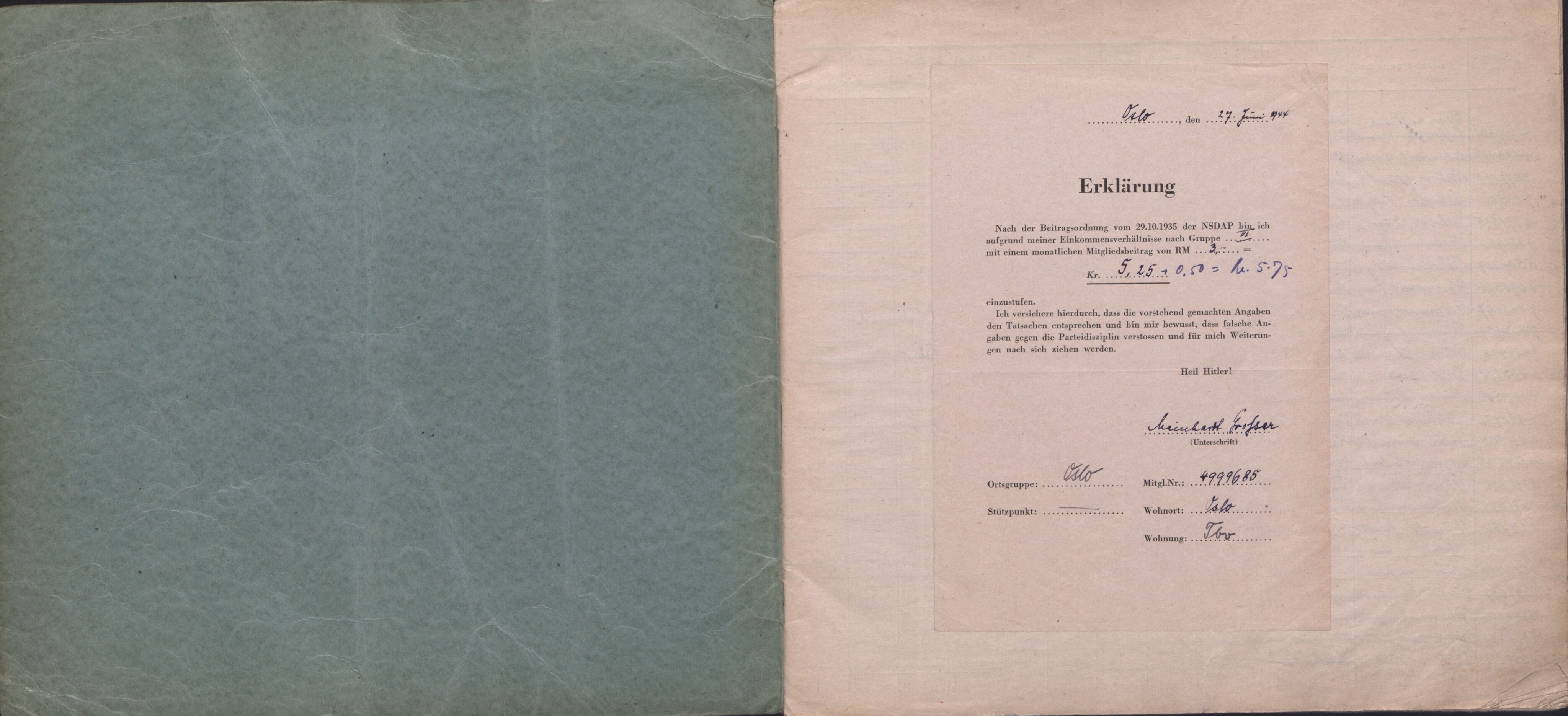 Forsvarets Overkommando. 2 kontor. Arkiv 11.4. Spredte tyske arkivsaker, AV/RA-RAFA-7031/D/Dar/Darb/L0016: Reichskommissariat - NSDAP in Norwegen, 1941-1944, p. 83