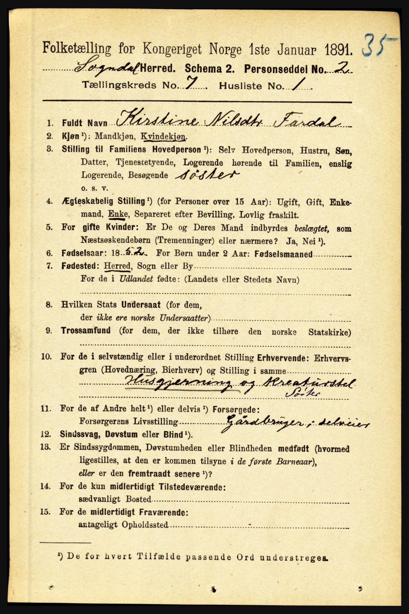 RA, 1891 census for 1420 Sogndal, 1891, p. 2978