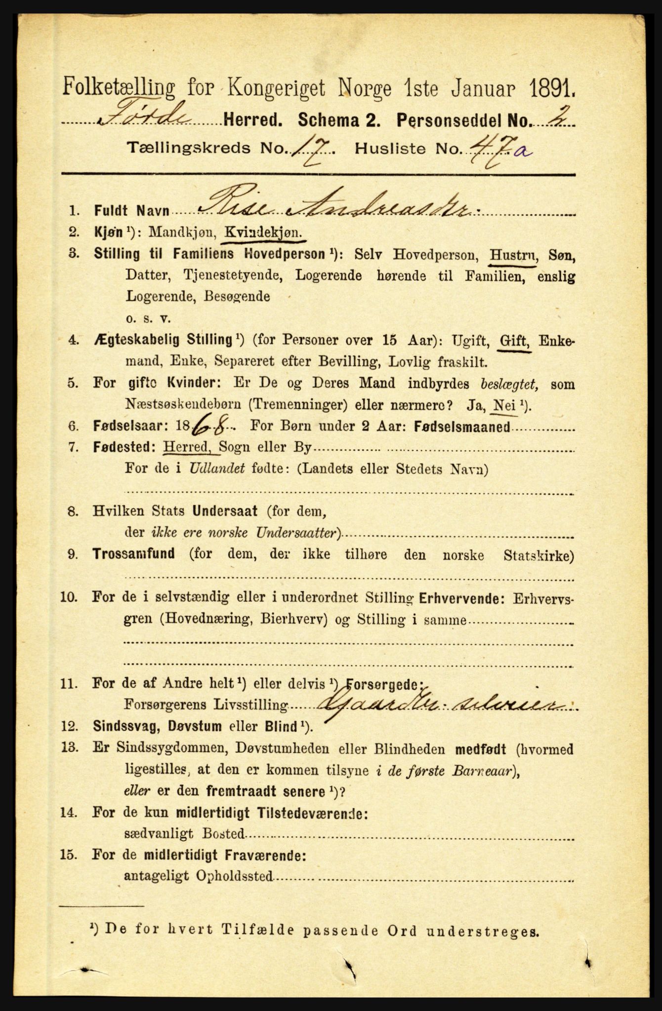 RA, 1891 census for 1432 Førde, 1891, p. 6315