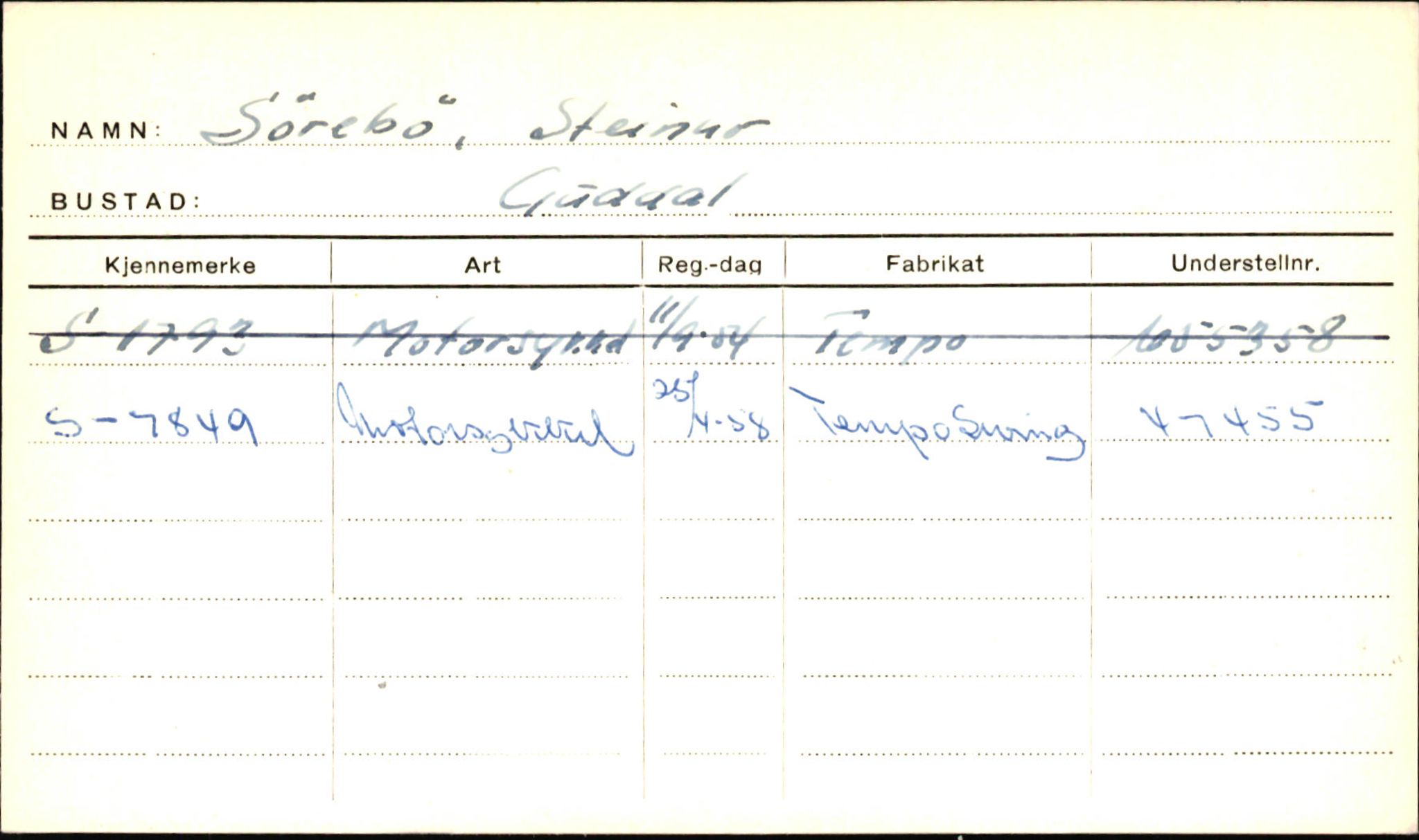 Statens vegvesen, Sogn og Fjordane vegkontor, AV/SAB-A-5301/4/F/L0002: Eigarregister Fjordane til 1.6.1961, 1930-1961, p. 78