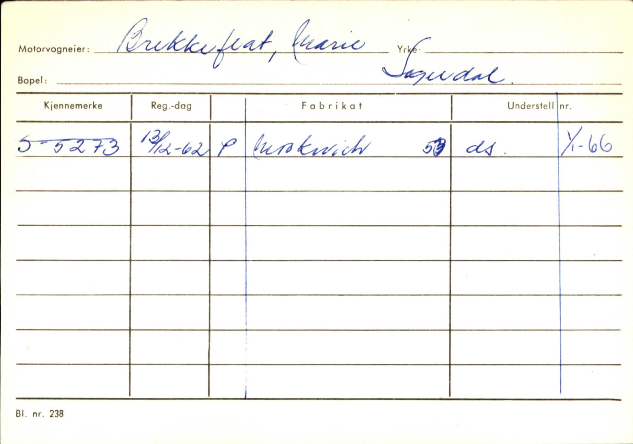 Statens vegvesen, Sogn og Fjordane vegkontor, SAB/A-5301/4/F/L0124: Eigarregister Sogndal A-U, 1945-1975, p. 219