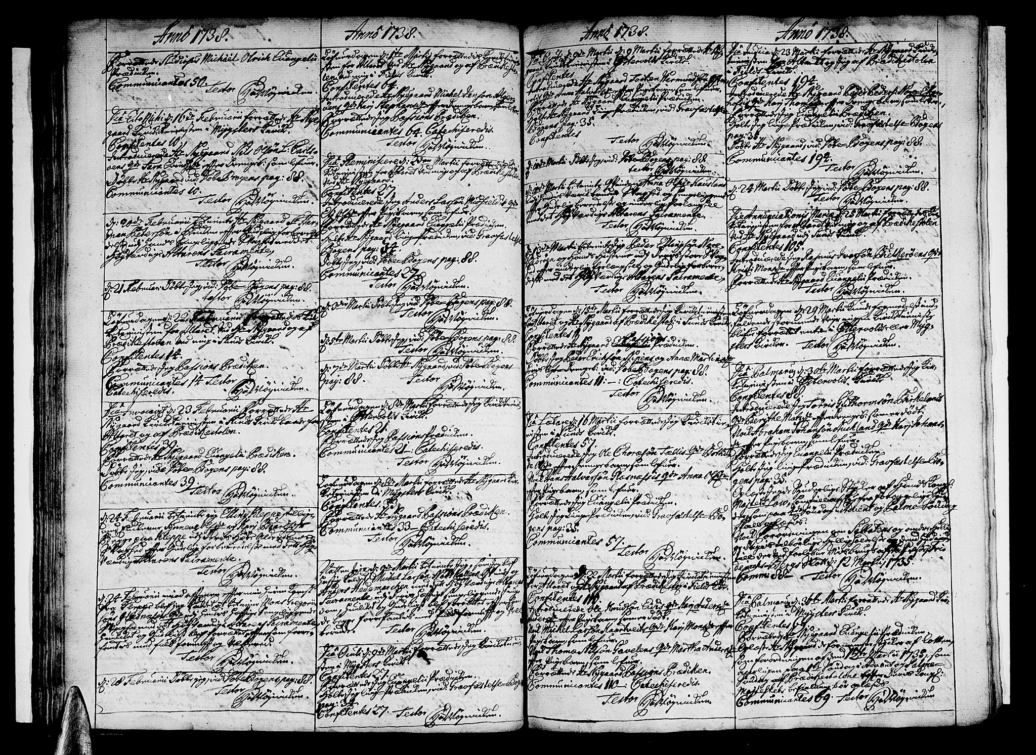 Sund sokneprestembete, AV/SAB-A-99930: Parish register (official) no. A 1, 1729-1740