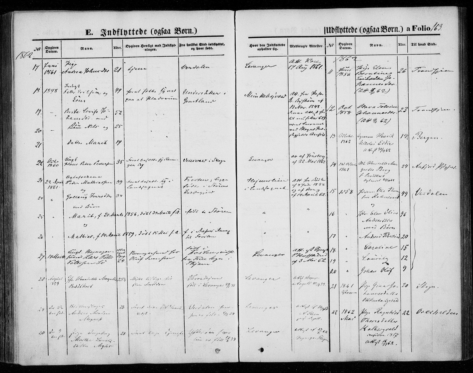 Ministerialprotokoller, klokkerbøker og fødselsregistre - Nord-Trøndelag, SAT/A-1458/720/L0184: Parish register (official) no. 720A02 /1, 1855-1863, p. 163