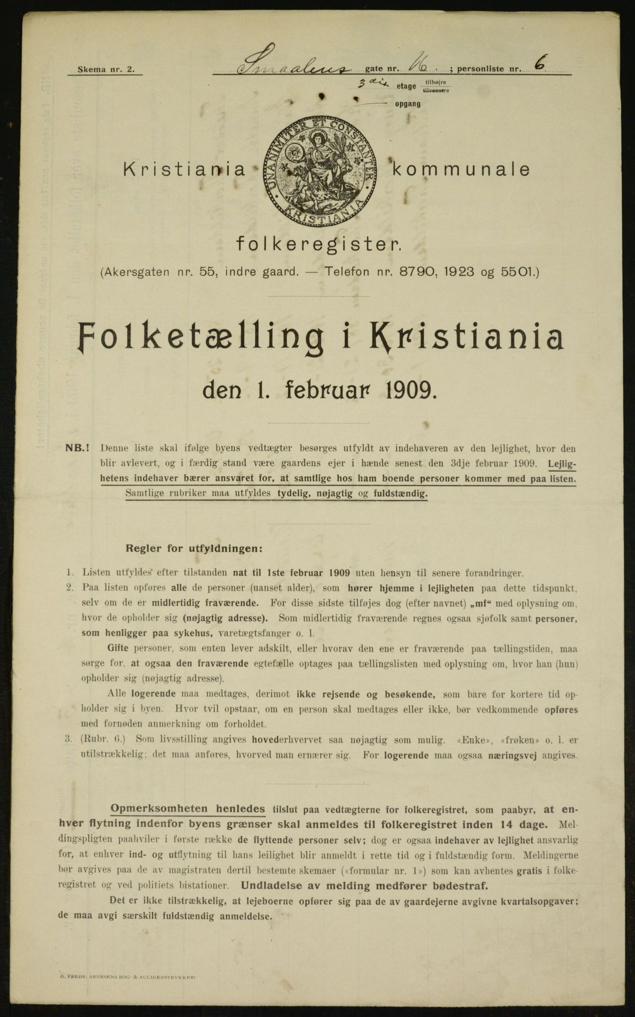 OBA, Municipal Census 1909 for Kristiania, 1909, p. 88781