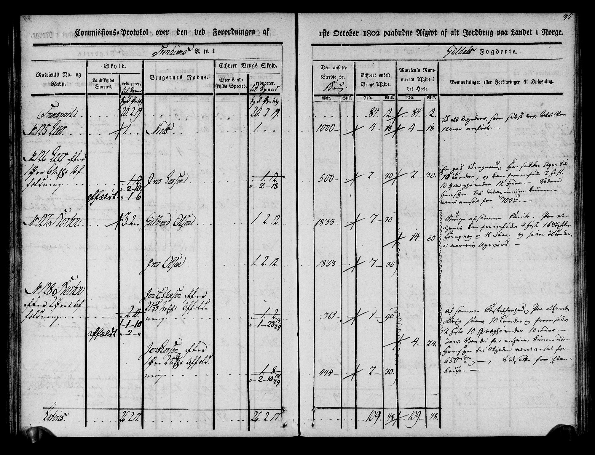 Rentekammeret inntil 1814, Realistisk ordnet avdeling, AV/RA-EA-4070/N/Ne/Nea/L0136a: Orkdal og Gauldal fogderi. Kommisjonsprotokoll for Gauldalen, 1803, p. 36