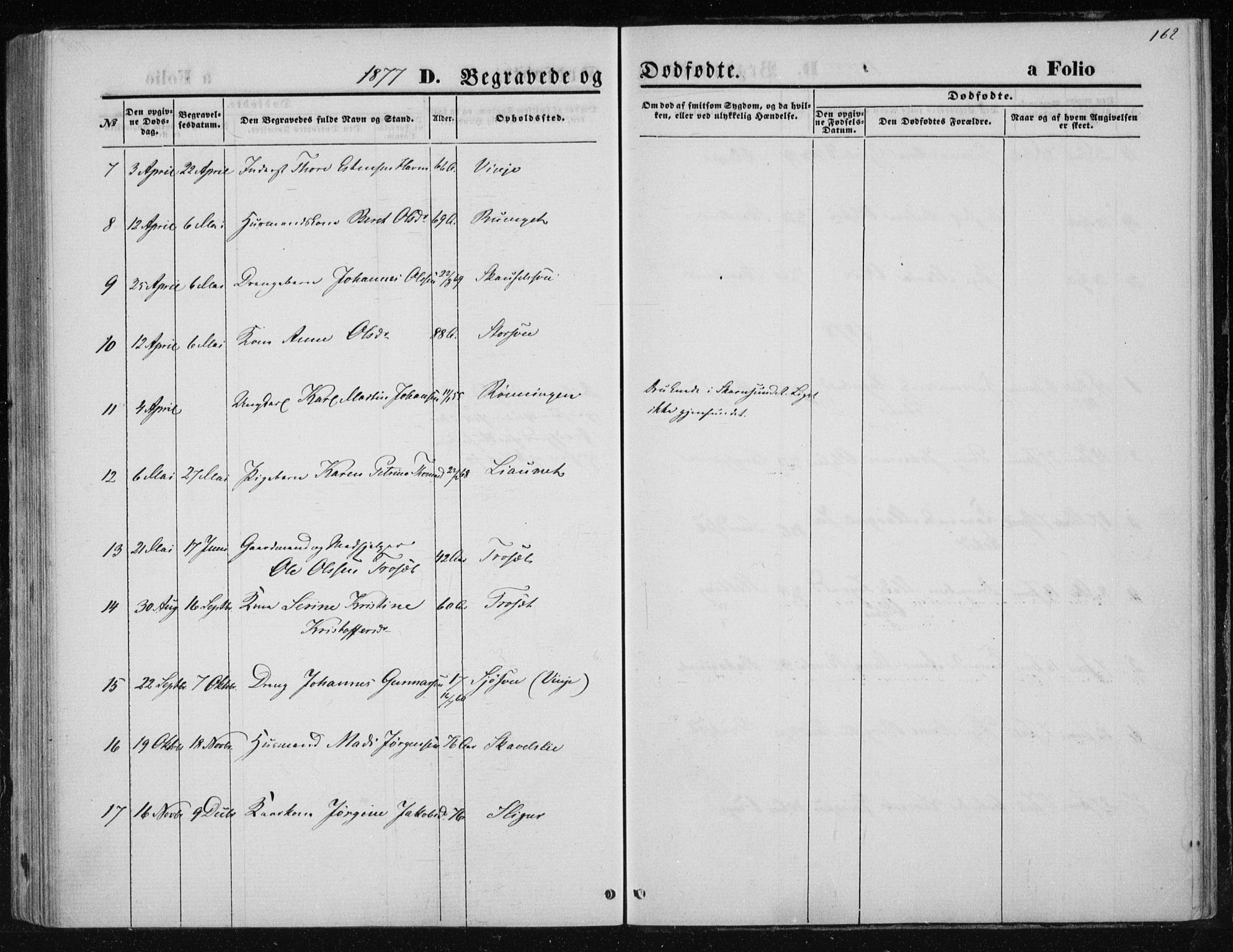 Ministerialprotokoller, klokkerbøker og fødselsregistre - Nord-Trøndelag, AV/SAT-A-1458/733/L0324: Parish register (official) no. 733A03, 1870-1883, p. 162