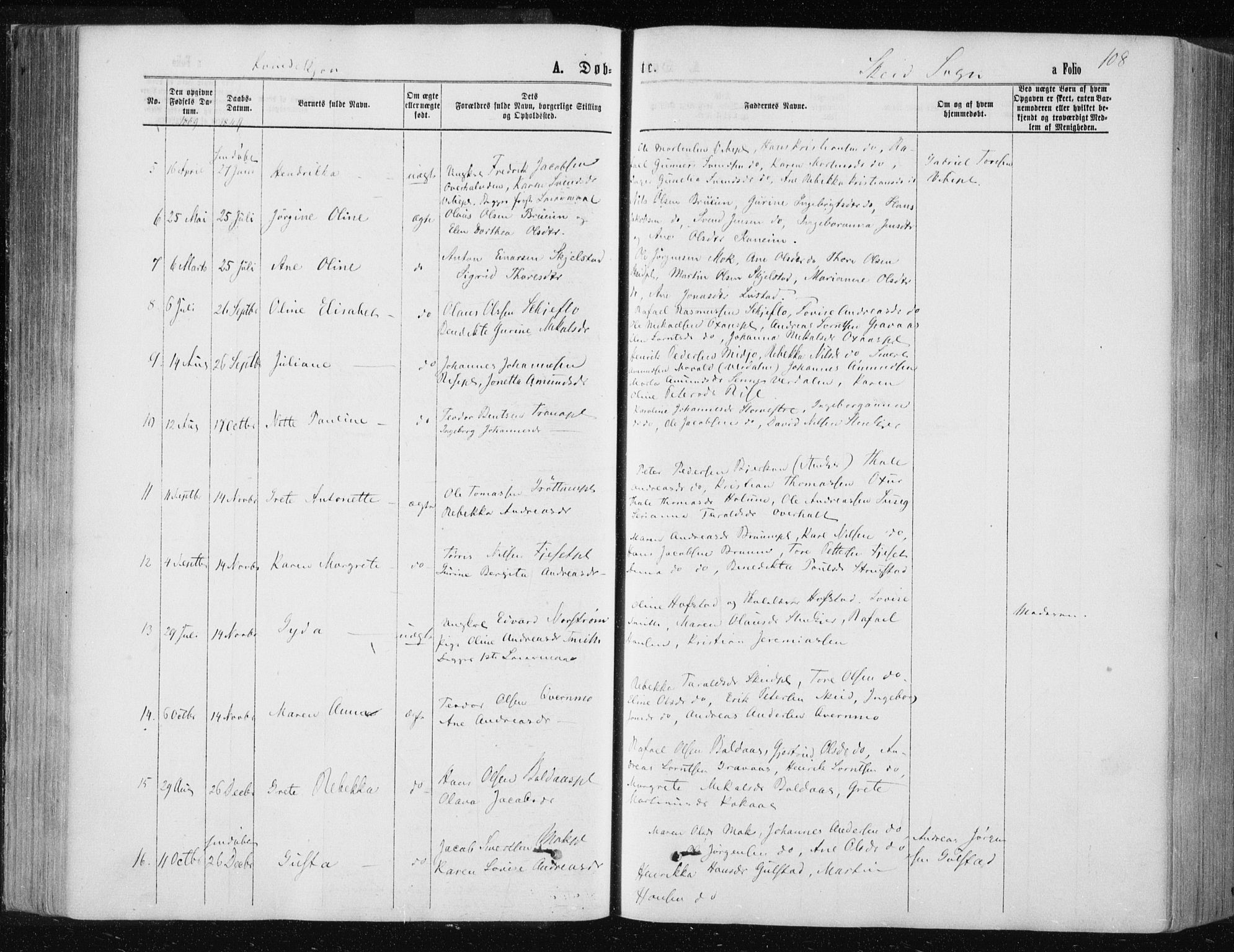 Ministerialprotokoller, klokkerbøker og fødselsregistre - Nord-Trøndelag, SAT/A-1458/735/L0345: Parish register (official) no. 735A08 /2, 1863-1872, p. 108