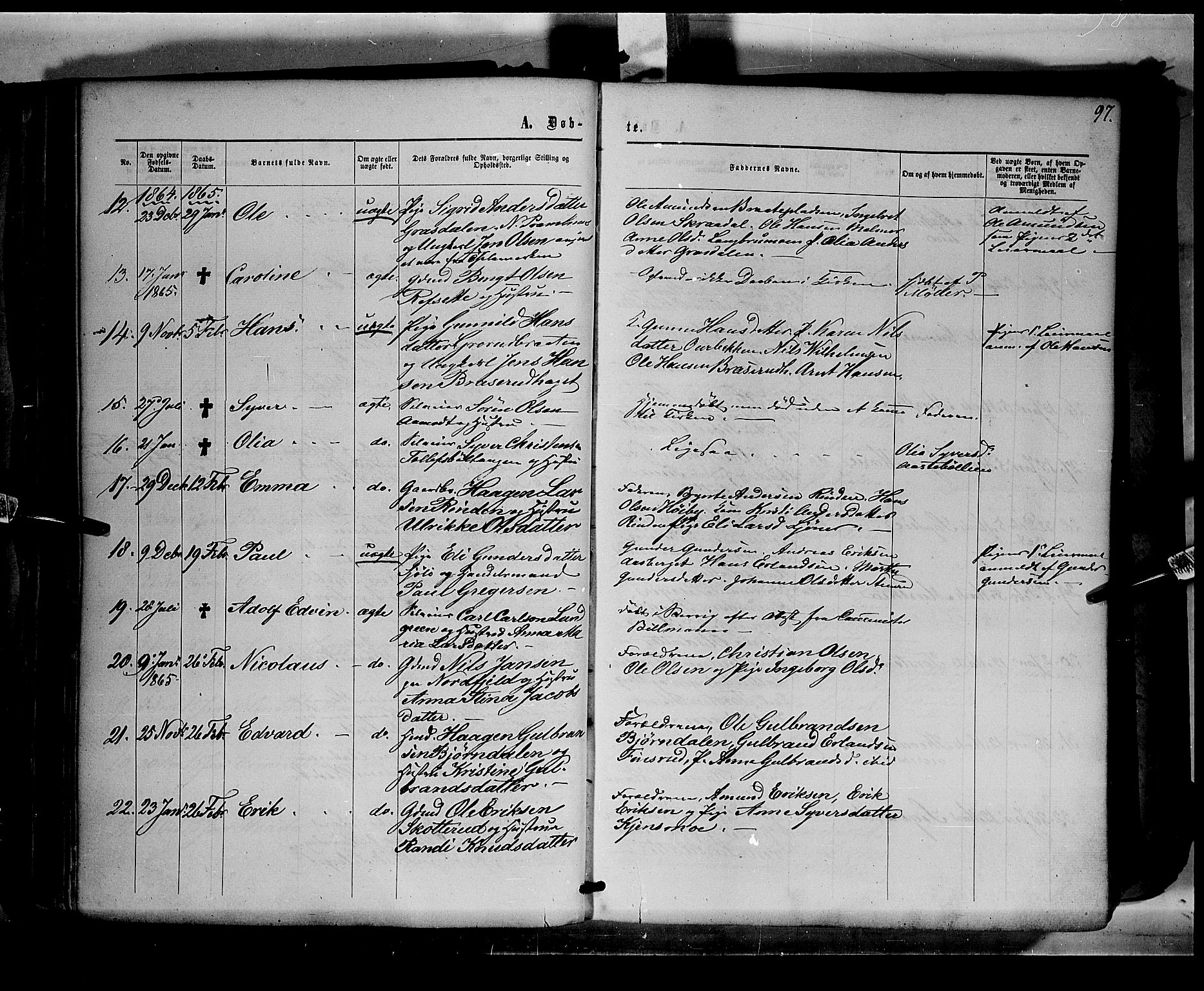 Eidskog prestekontor, SAH/PREST-026/H/Ha/Haa/L0001: Parish register (official) no. 1, 1860-1867, p. 97