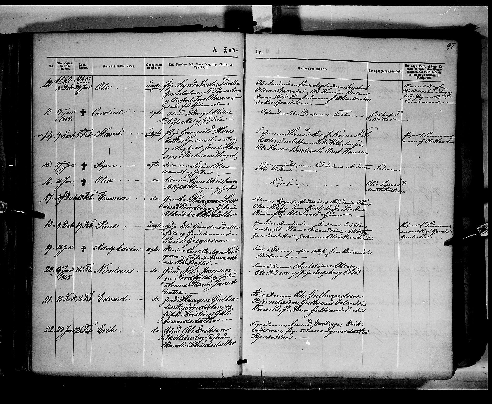 Eidskog prestekontor, AV/SAH-PREST-026/H/Ha/Haa/L0001: Parish register (official) no. 1, 1860-1867, p. 97