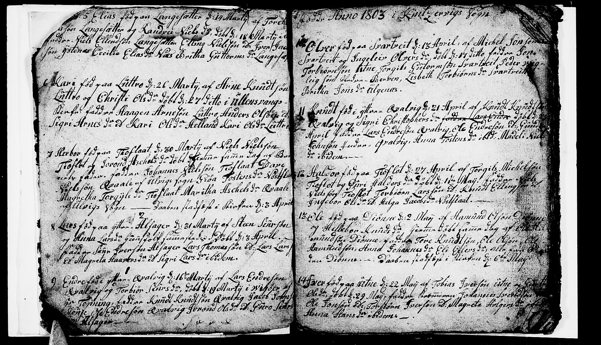 Ullensvang sokneprestembete, AV/SAB-A-78701/H/Hab: Parish register (copy) no. A 2, 1803-1804