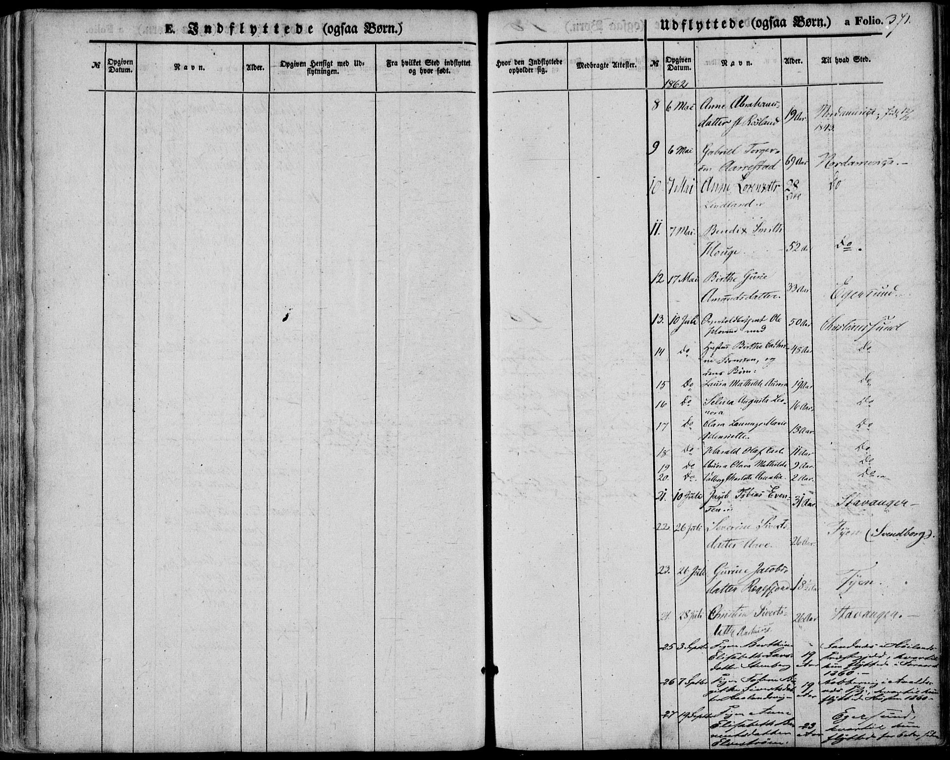 Sokndal sokneprestkontor, AV/SAST-A-101808: Parish register (official) no. A 9, 1857-1874, p. 371