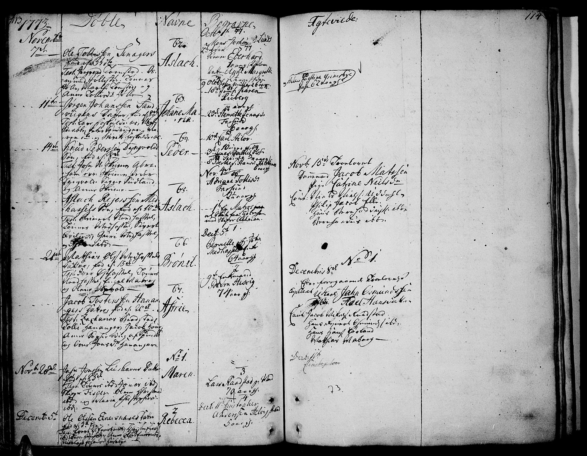 Lista sokneprestkontor, SAK/1111-0027/F/Fa/L0004: Parish register (official) no. A 4, 1768-1794, p. 113-114