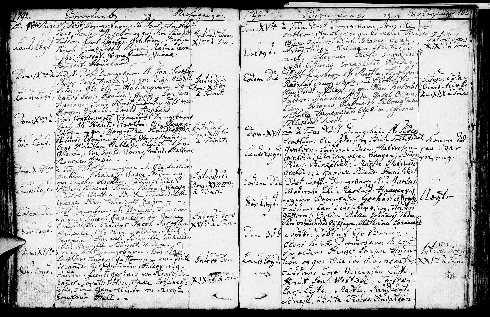 Vikedal sokneprestkontor, SAST/A-101840/01/IV: Parish register (official) no. A 2, 1779-1817, p. 102