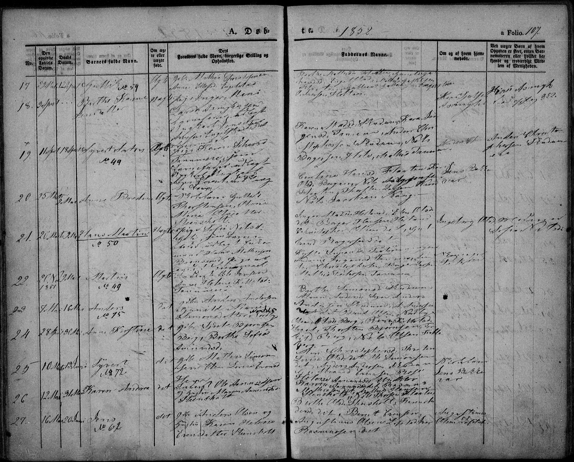 Lardal kirkebøker, SAKO/A-350/F/Fa/L0006: Parish register (official) no. I 6, 1835-1860, p. 107