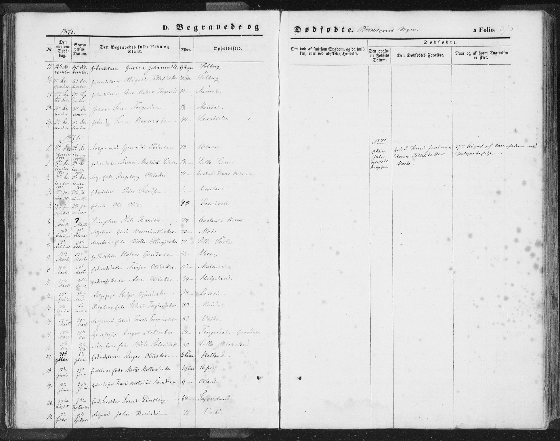 Helleland sokneprestkontor, SAST/A-101810: Parish register (official) no. A 7.2, 1863-1886, p. 375