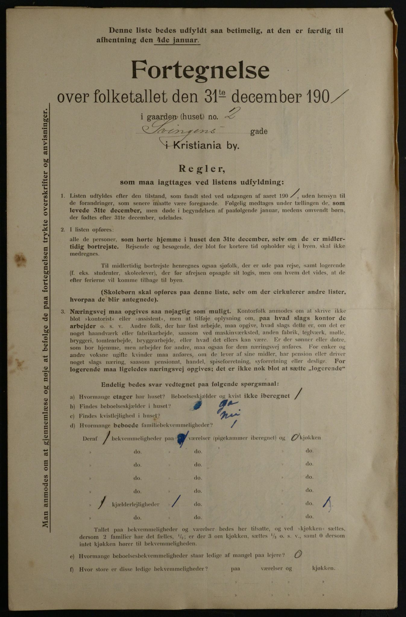 OBA, Municipal Census 1901 for Kristiania, 1901, p. 16312