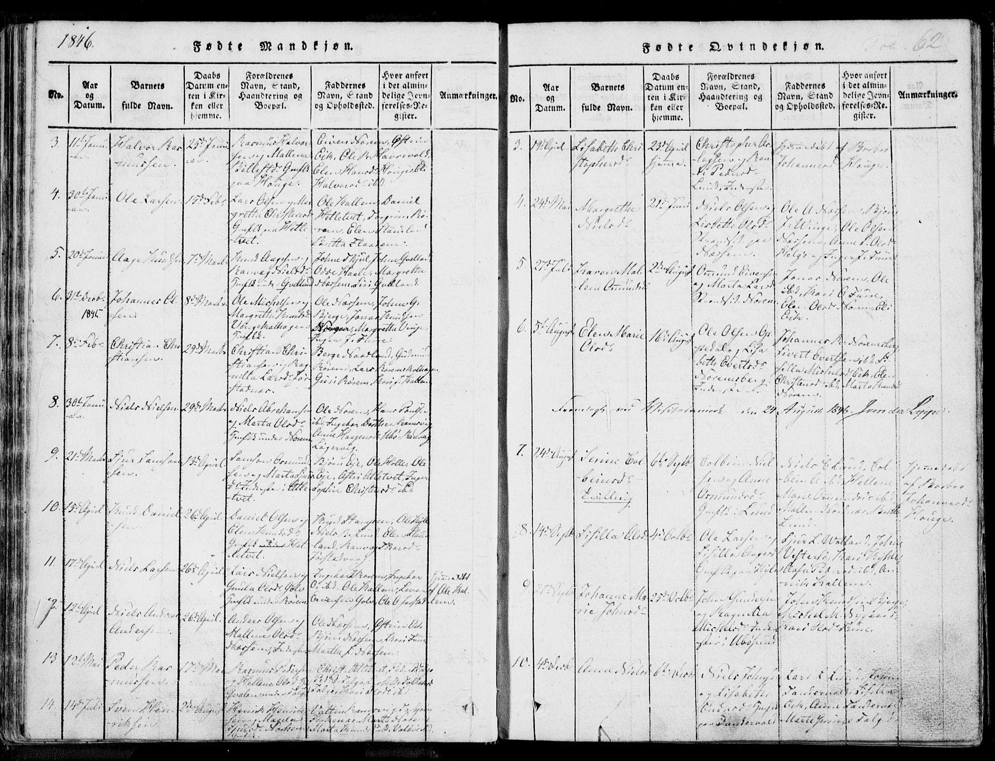 Nedstrand sokneprestkontor, AV/SAST-A-101841/01/IV: Parish register (official) no. A 7, 1816-1870, p. 62