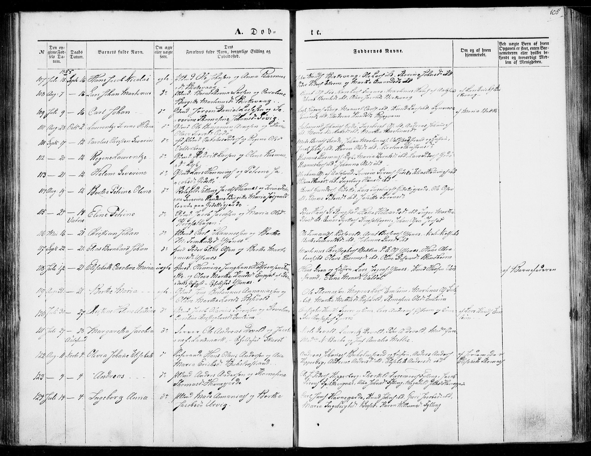 Ministerialprotokoller, klokkerbøker og fødselsregistre - Møre og Romsdal, AV/SAT-A-1454/528/L0397: Parish register (official) no. 528A08, 1848-1858, p. 105