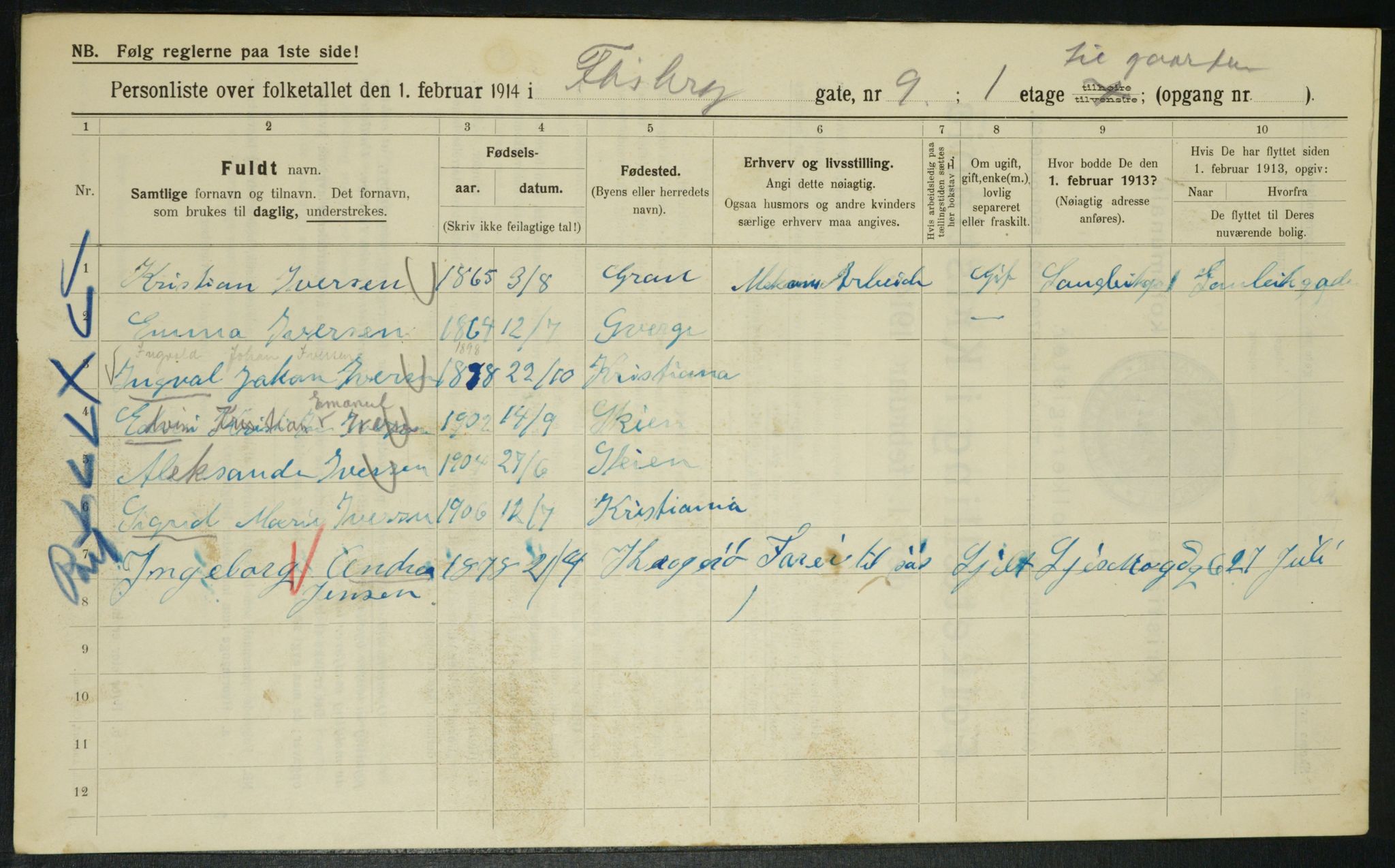 OBA, Municipal Census 1914 for Kristiania, 1914, p. 24817