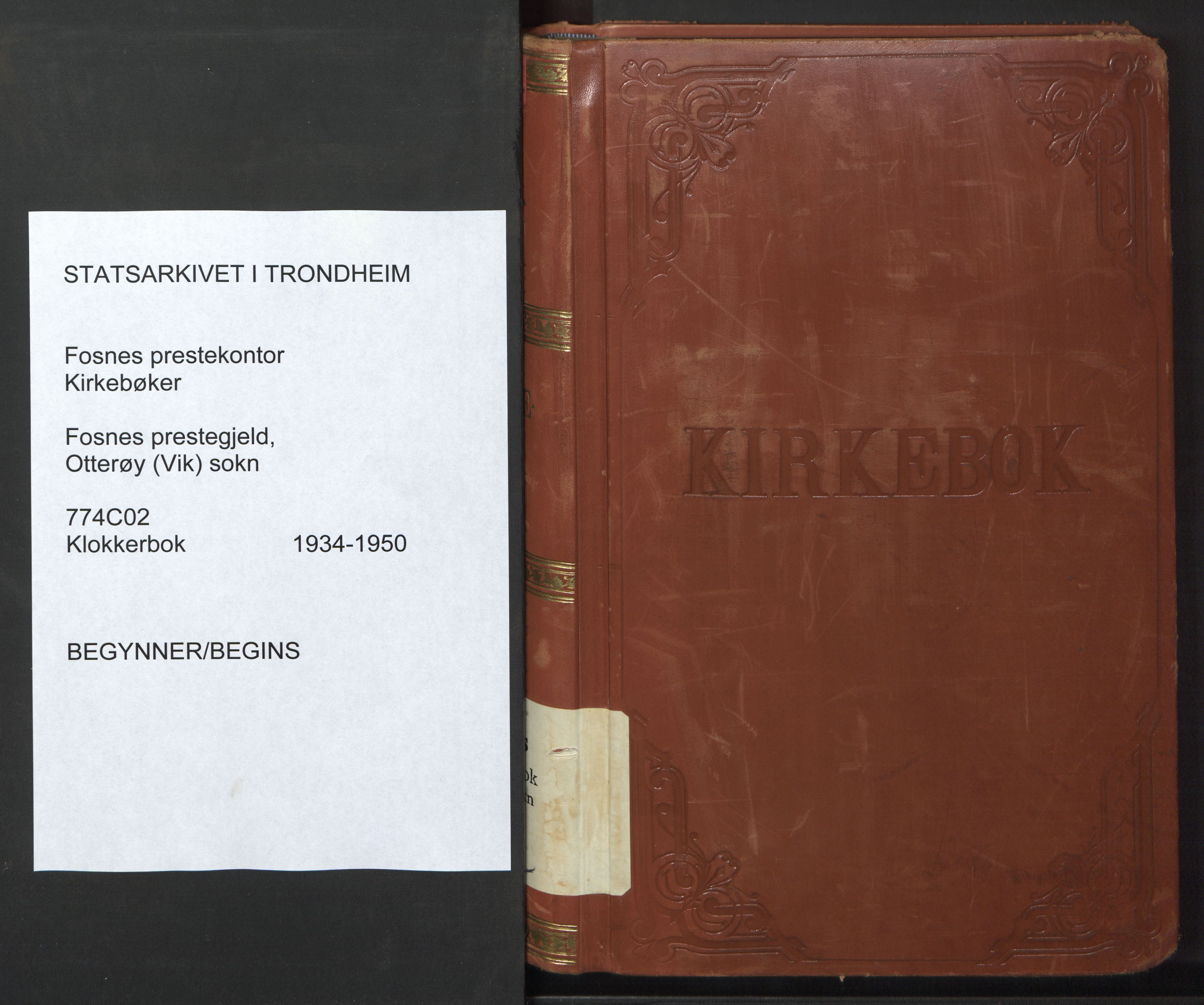 Ministerialprotokoller, klokkerbøker og fødselsregistre - Nord-Trøndelag, SAT/A-1458/774/L0631: Parish register (copy) no. 774C02, 1934-1950