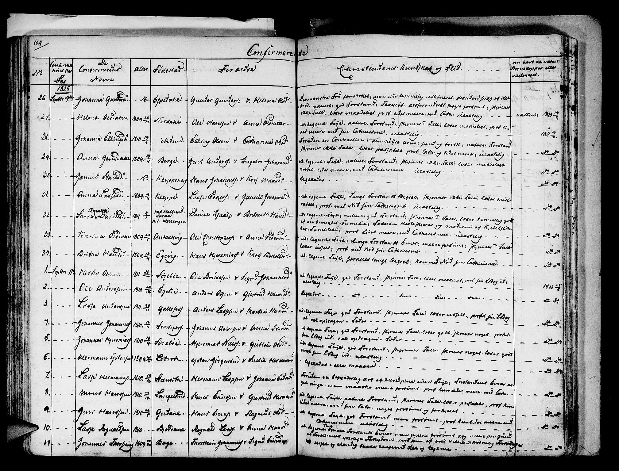 Fjaler sokneprestembete, SAB/A-79801/H/Haa/Haaa/L0005: Parish register (official) no. A 5, 1821-1835, p. 65