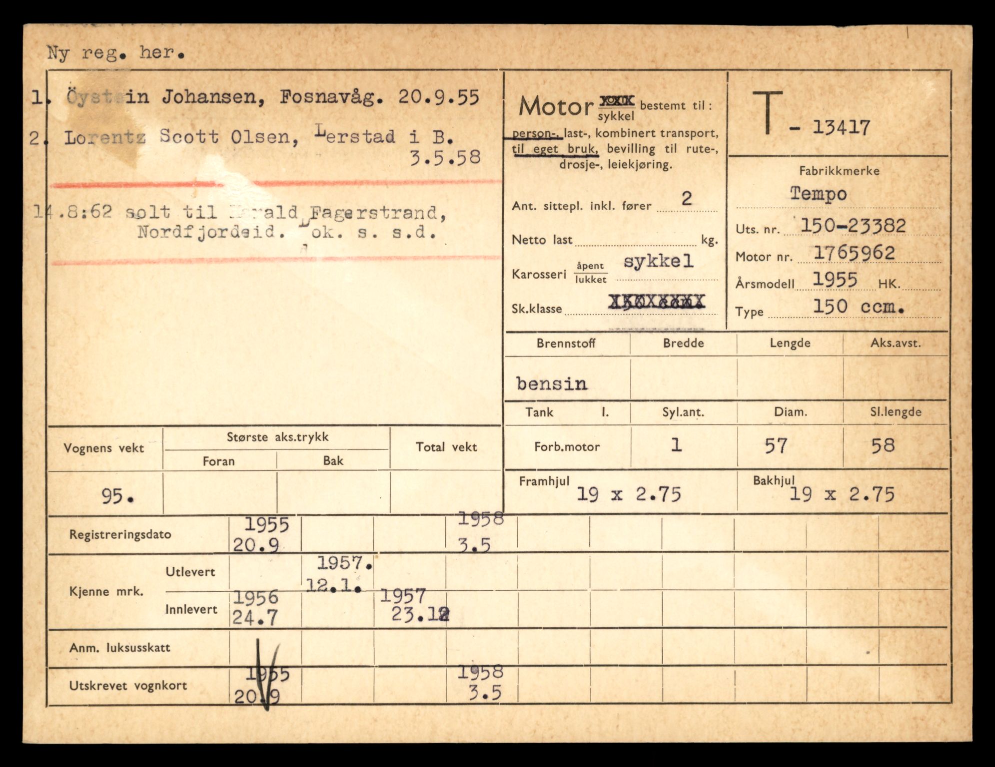 Møre og Romsdal vegkontor - Ålesund trafikkstasjon, AV/SAT-A-4099/F/Fe/L0039: Registreringskort for kjøretøy T 13361 - T 13530, 1927-1998, p. 965
