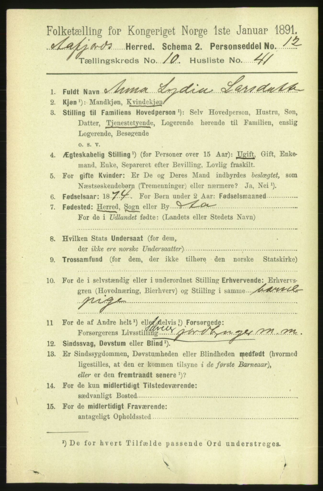 RA, 1891 census for 1630 Åfjord, 1891, p. 3240