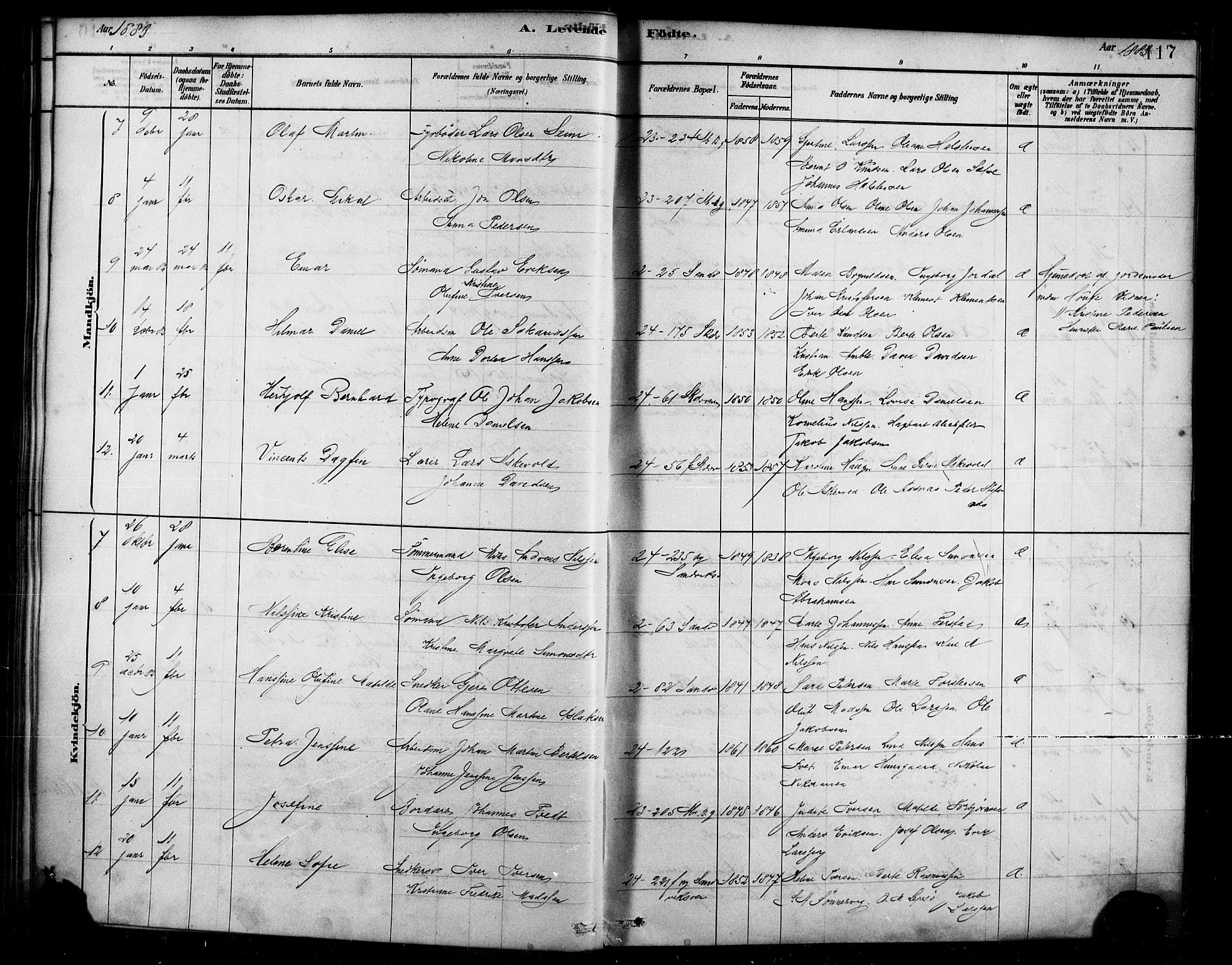 Sandviken Sokneprestembete, AV/SAB-A-77601/H/Ha/L0004: Parish register (official) no. B 1, 1878-1891, p. 117