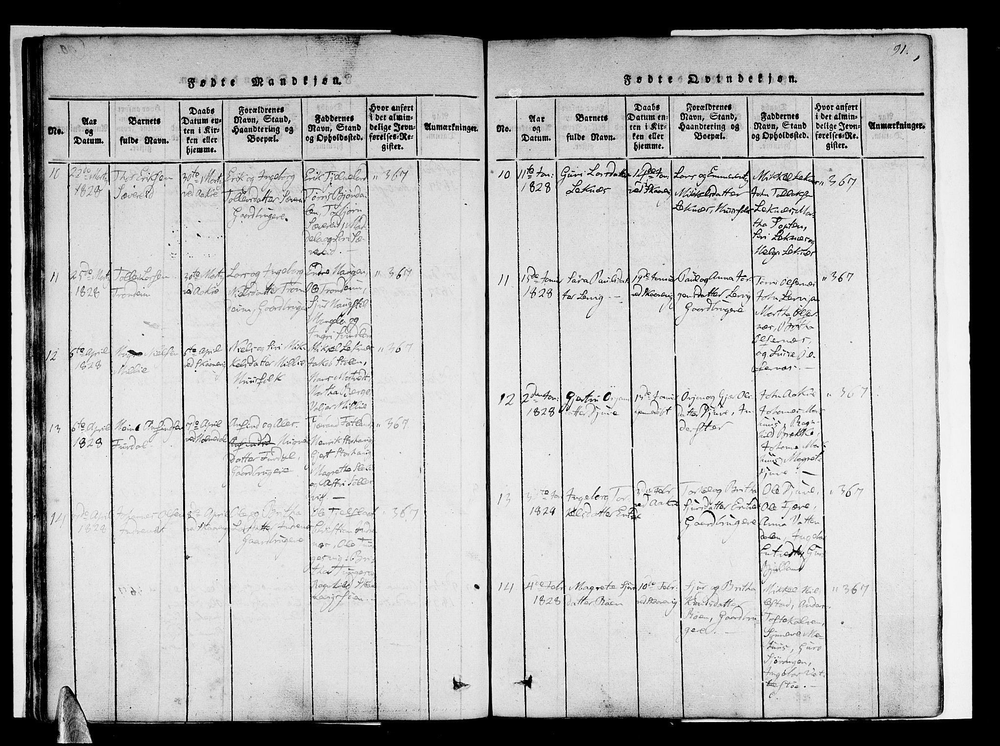 Skånevik sokneprestembete, AV/SAB-A-77801/H/Haa: Parish register (official) no. A 3, 1815-1828, p. 91