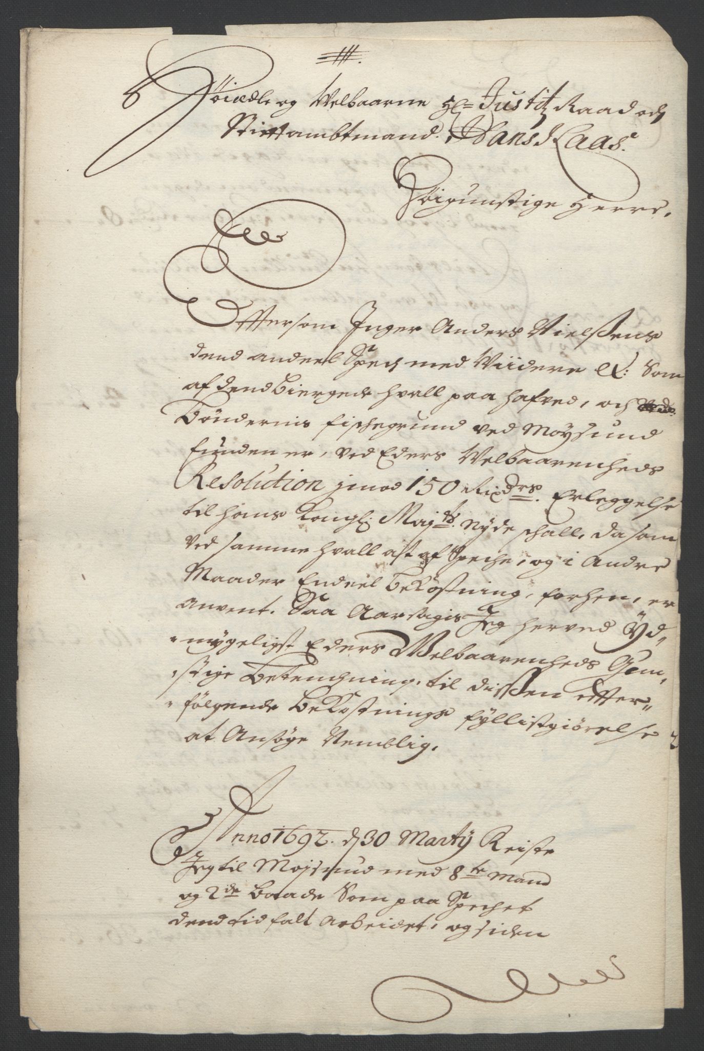 Rentekammeret inntil 1814, Reviderte regnskaper, Fogderegnskap, AV/RA-EA-4092/R57/L3849: Fogderegnskap Fosen, 1692-1693, p. 291