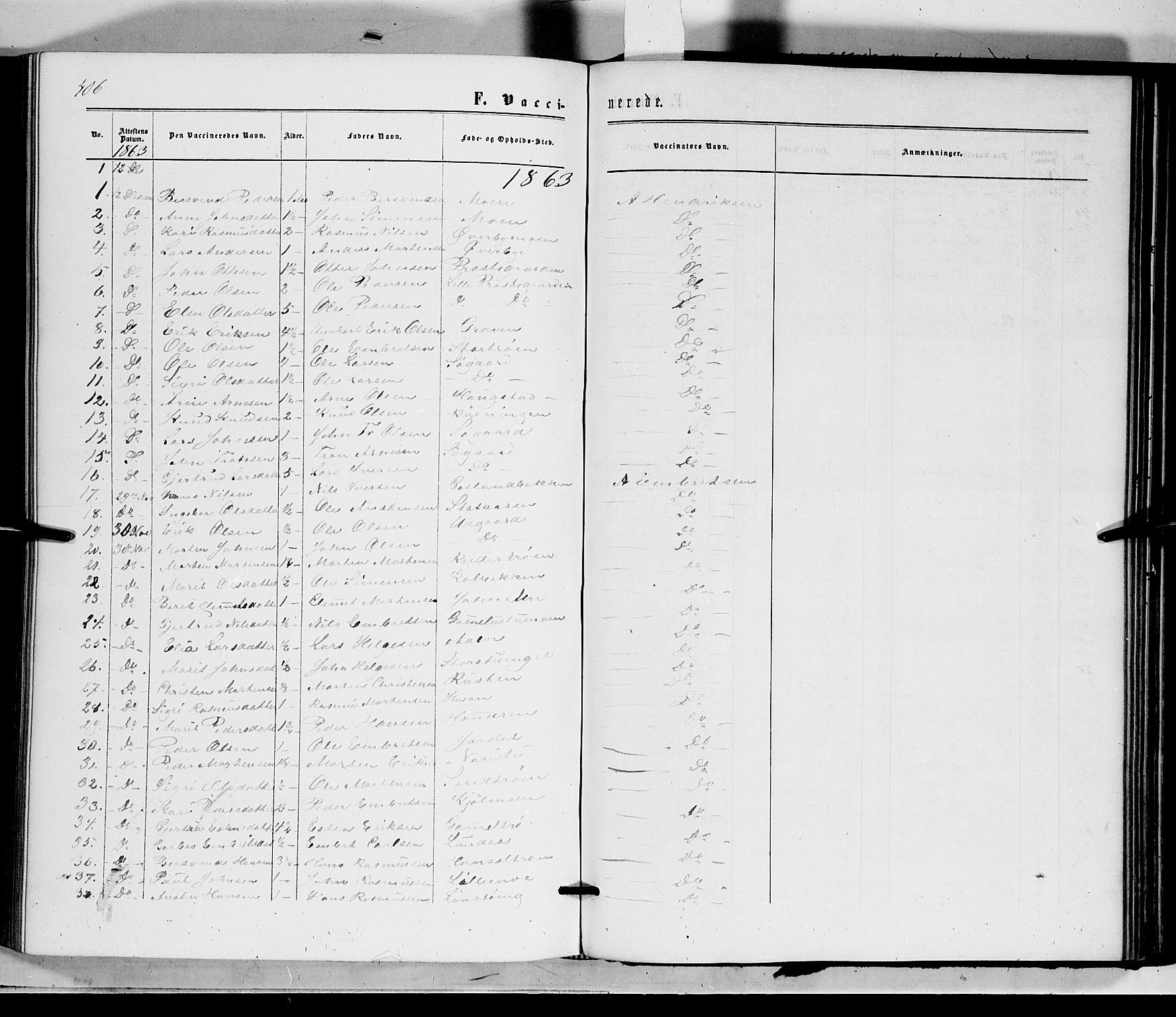 Tynset prestekontor, SAH/PREST-058/H/Ha/Haa/L0021: Parish register (official) no. 21, 1863-1879, p. 406
