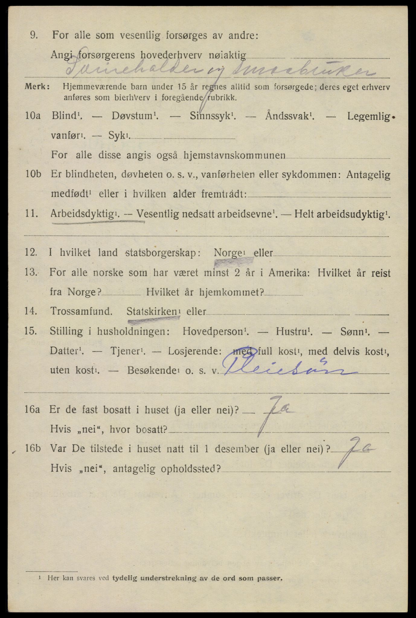 SAO, 1920 census for Aker, 1920, p. 121107