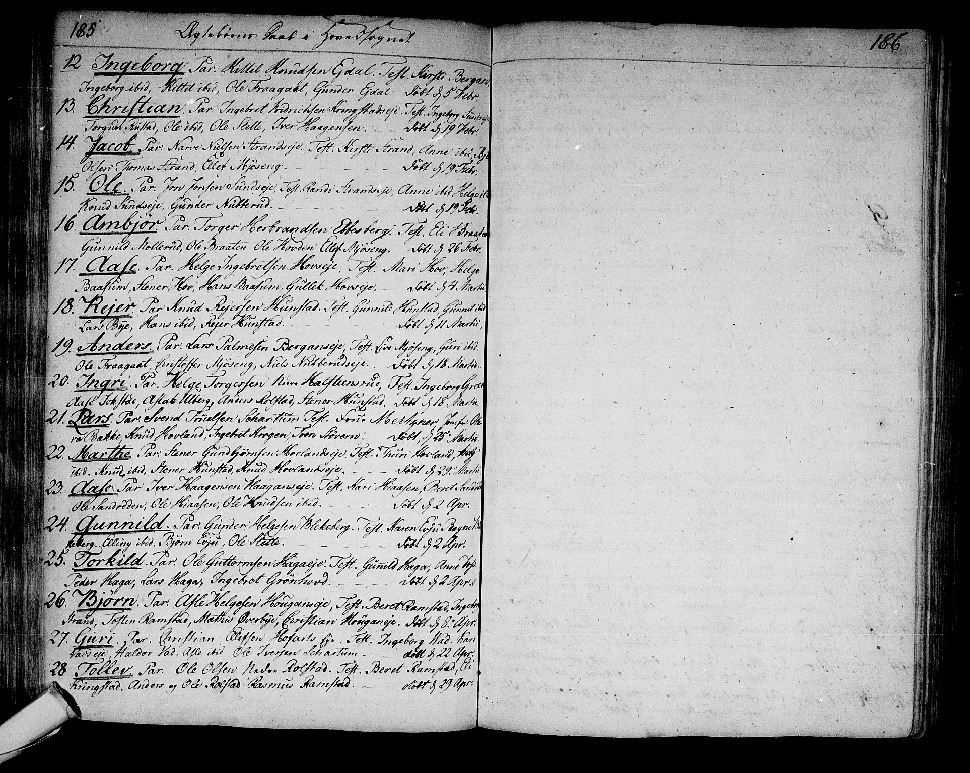 Sigdal kirkebøker, SAKO/A-245/F/Fa/L0003: Parish register (official) no. I 3, 1793-1811, p. 185-186