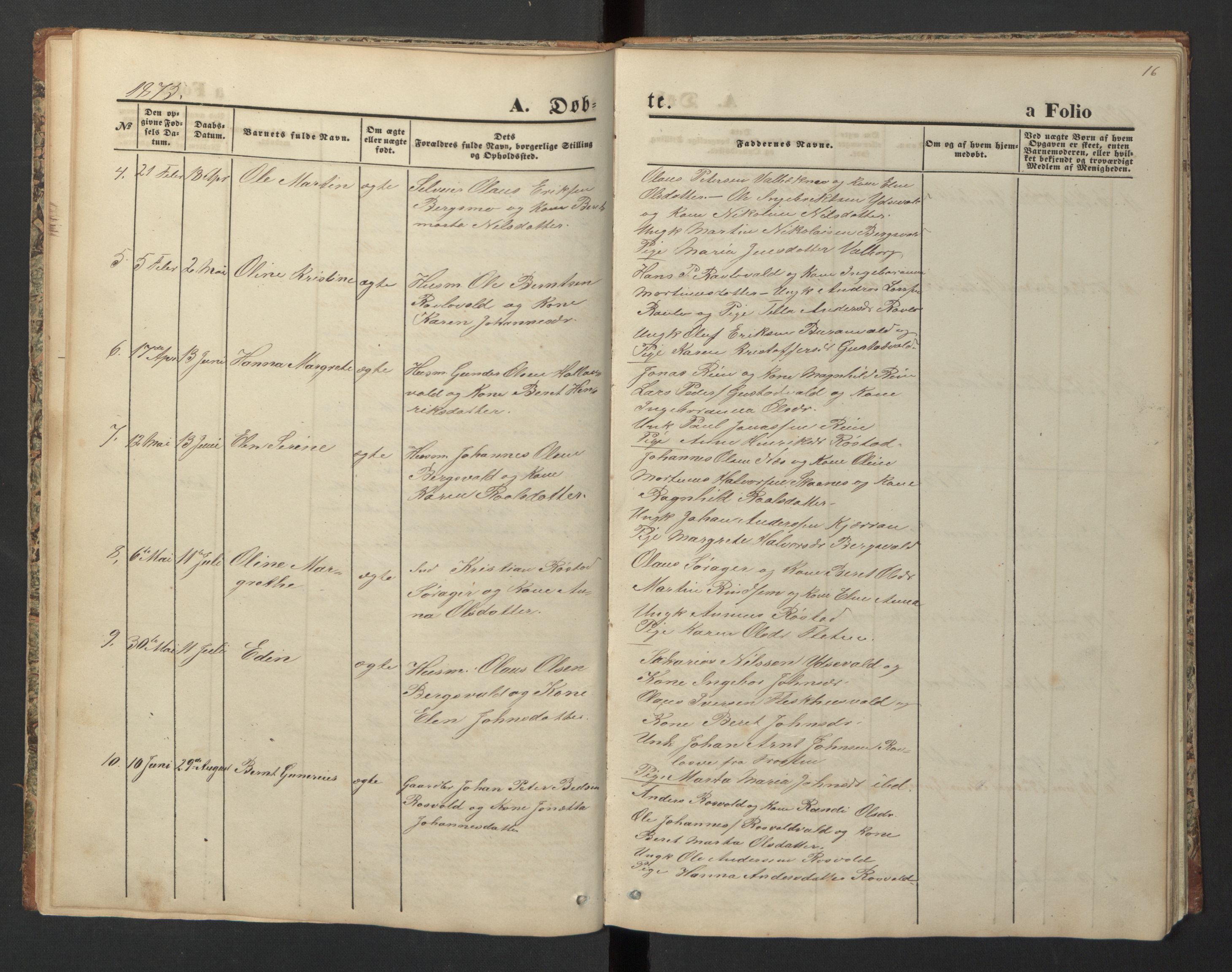 Ministerialprotokoller, klokkerbøker og fødselsregistre - Nord-Trøndelag, SAT/A-1458/726/L0271: Parish register (copy) no. 726C02, 1869-1897, p. 16