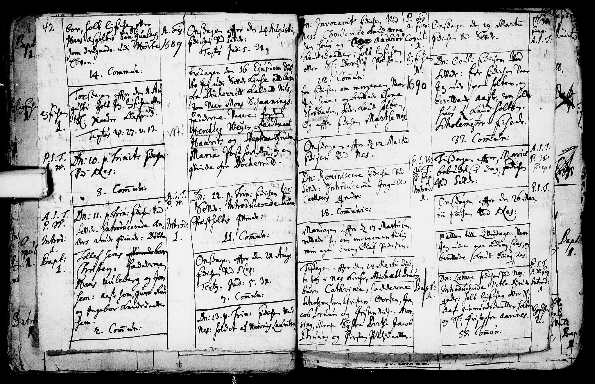 Sauherad kirkebøker, SAKO/A-298/F/Fa/L0002: Parish register (official) no. I 2, 1681-1720, p. 42-43