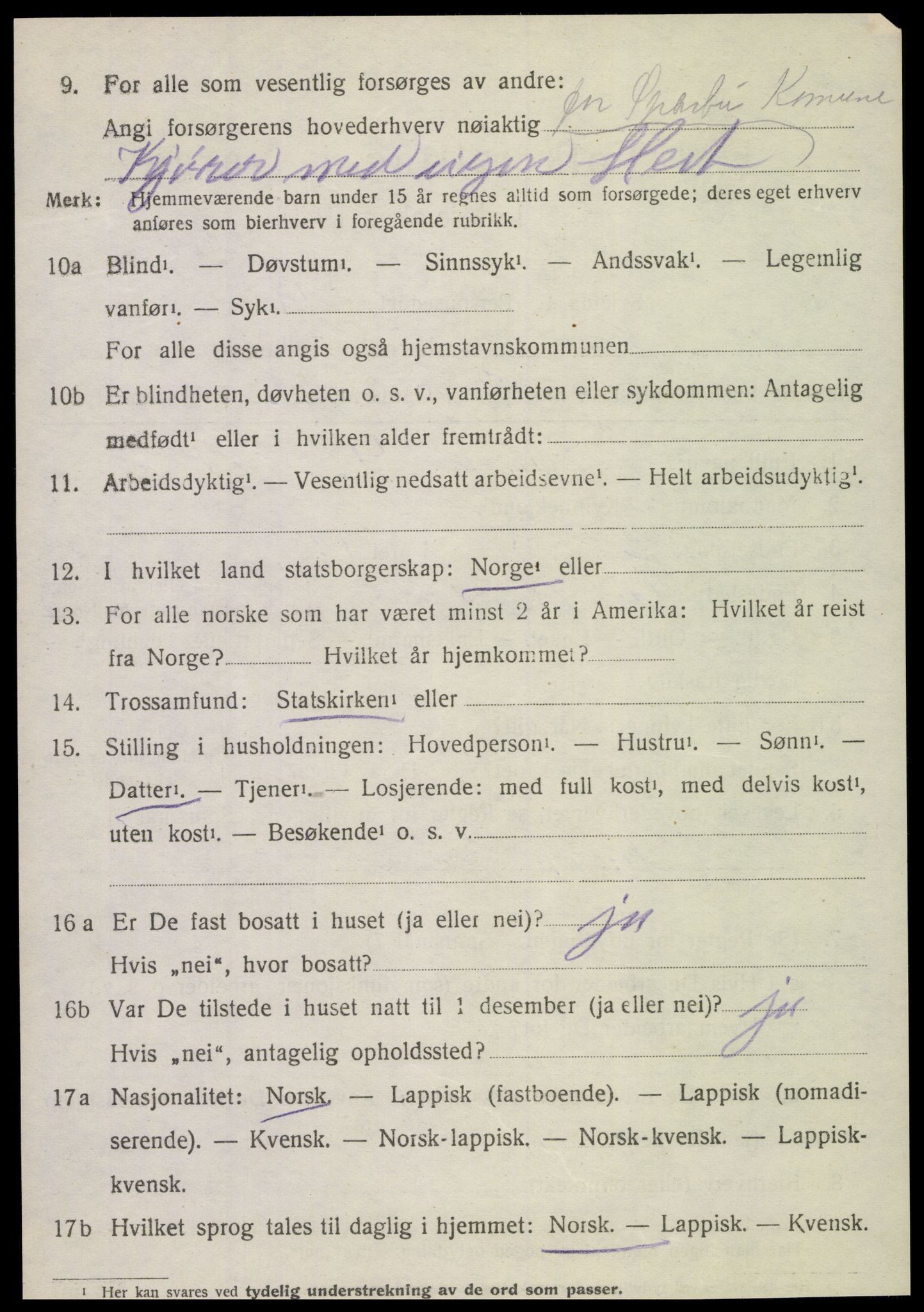 SAT, 1920 census for Sparbu, 1920, p. 5192