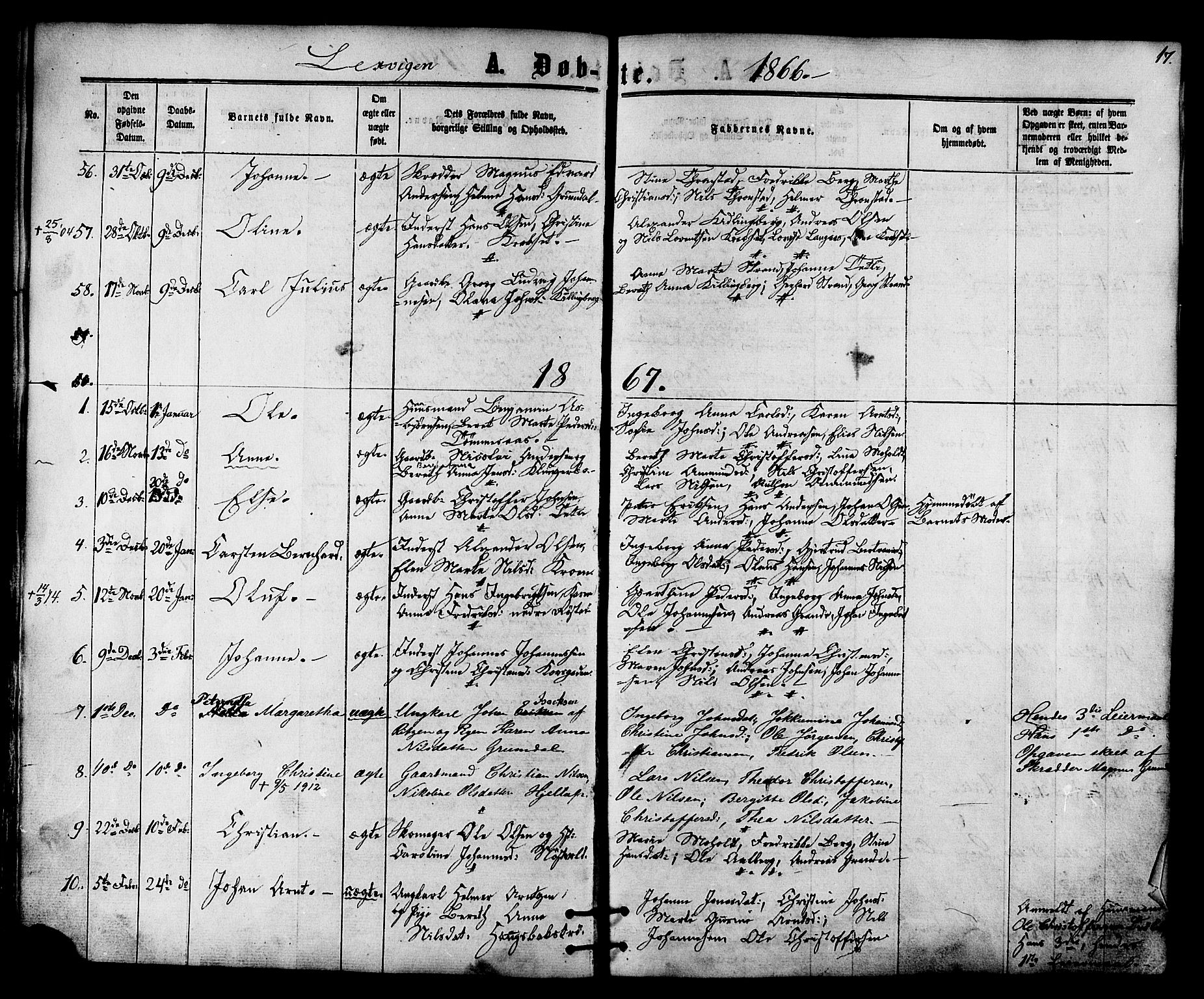 Ministerialprotokoller, klokkerbøker og fødselsregistre - Nord-Trøndelag, SAT/A-1458/701/L0009: Parish register (official) no. 701A09 /1, 1864-1882, p. 17